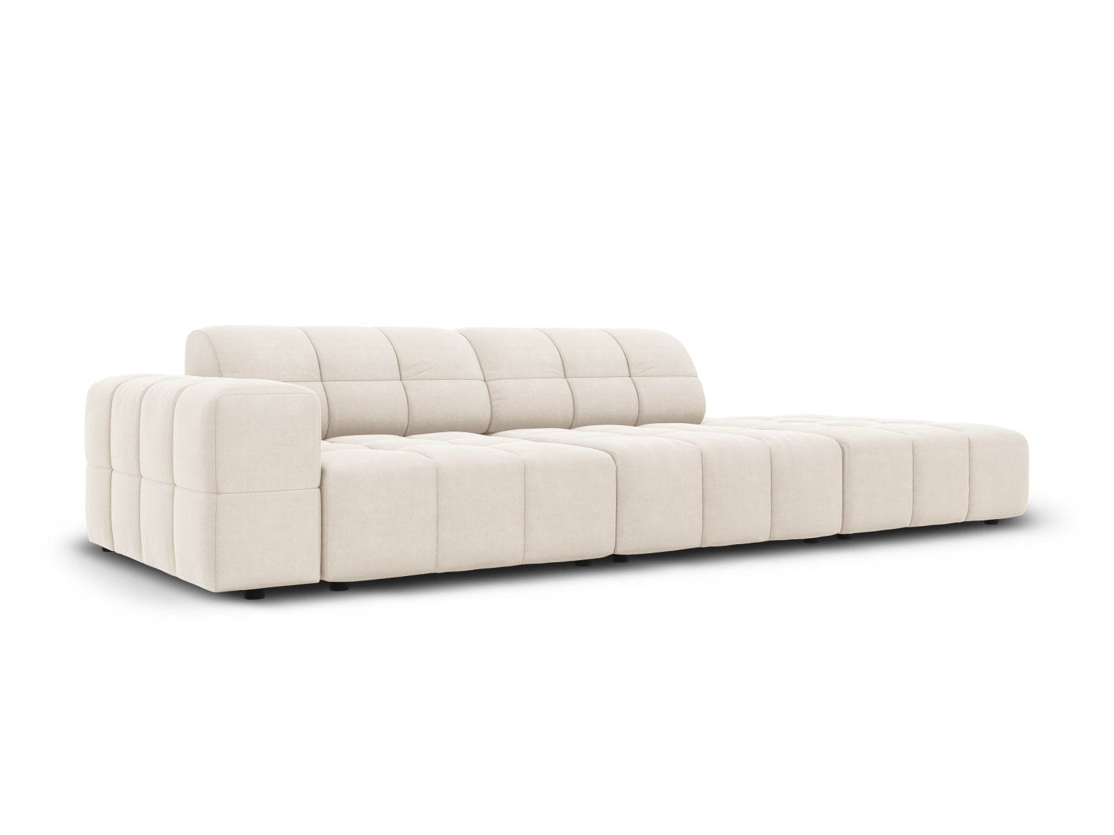 Erleben Sie das stilvolle Chicago Velour Sofa rechts 3 Sitzer von Cosmopolitan Design – ideal für Ihr modernes Wohnzimmer und höchsten Sitzkomfort!