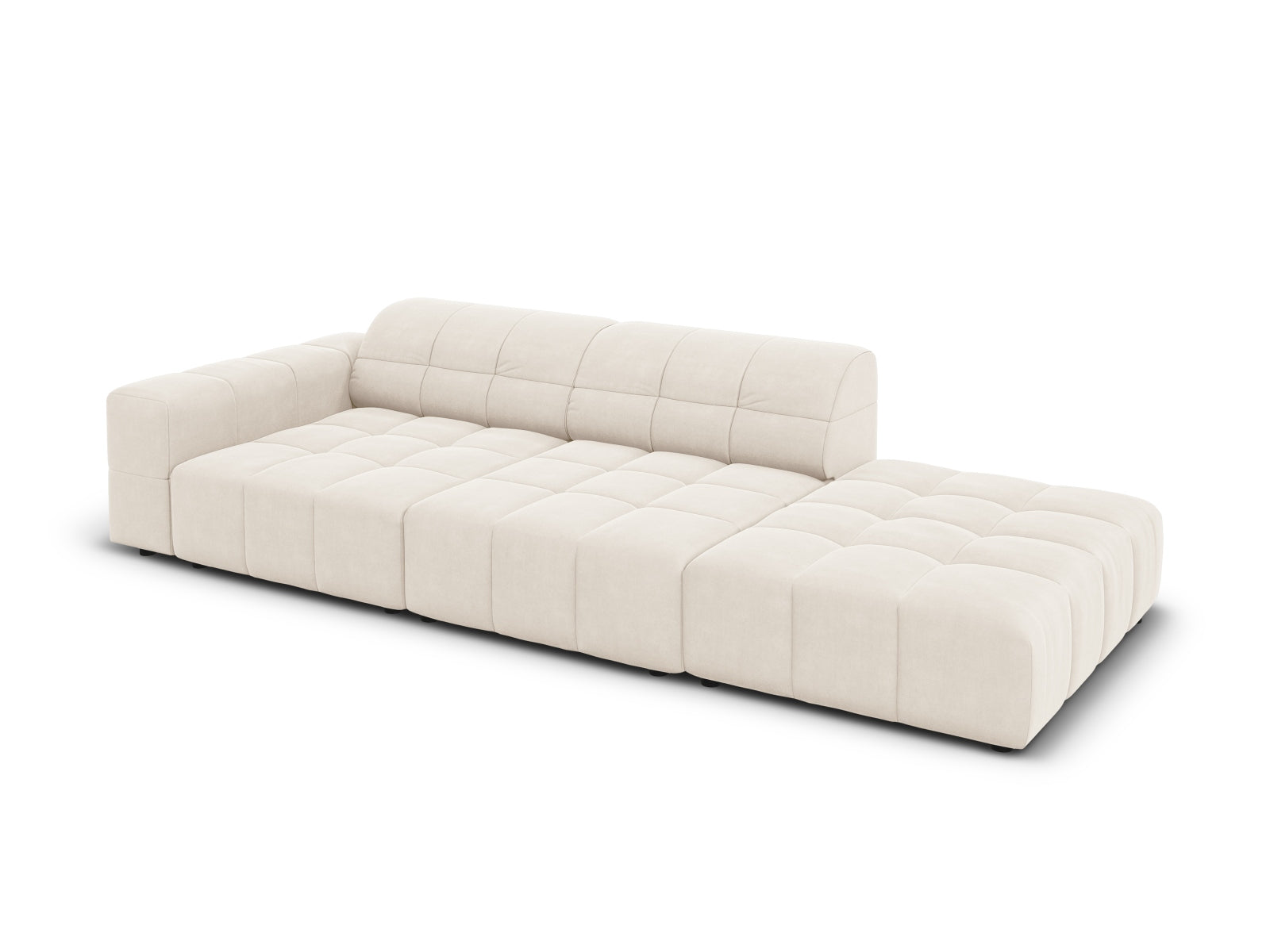 Entdecken Sie das elegante Chicago Velour Sofa rechts 3 Sitzer von Cosmopolitan Design – perfekt für Ihr modernes Zuhause und optimalen Komfort!
