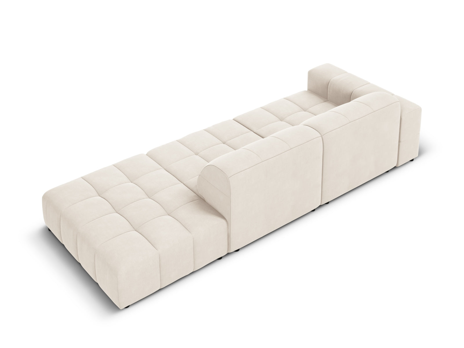 Erleben Sie das stilvolle Chicago Velour Sofa rechts 3 Sitzer von Cosmopolitan Design – ideal für Ihr modernes Wohnzimmer und höchsten Sitzkomfort!