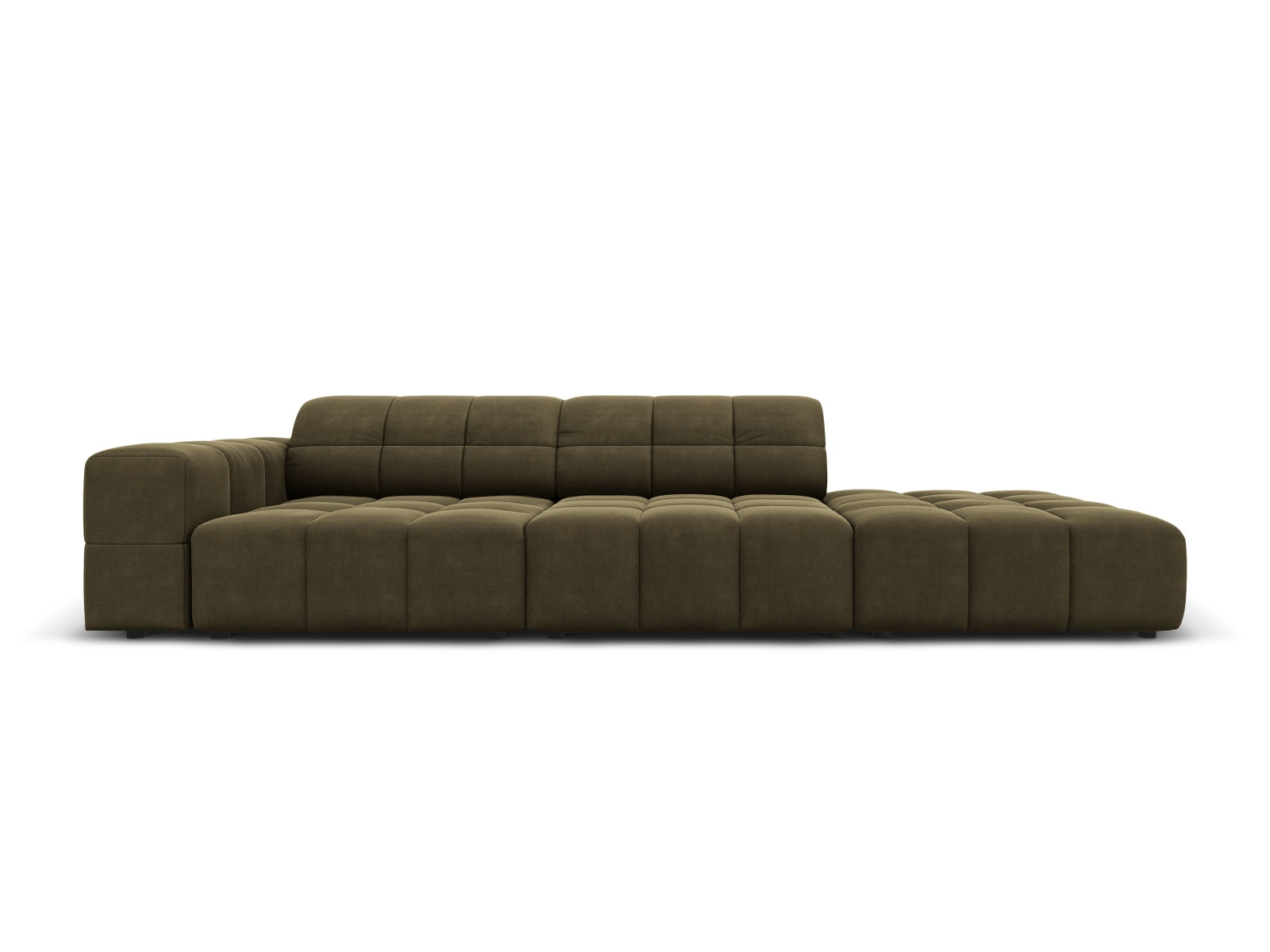 Chicago Velour Sofa rechts 3 Sitzer 102cm in Green präsentiert im Onlineshop von KAQTU Design AG. L-Sofa rechts ist von Cosmopolitan Design