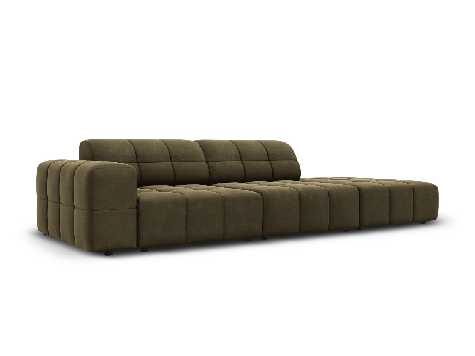 Entdecken Sie das elegante Chicago Velour Sofa rechts 3 Sitzer von Cosmopolitan Design – perfekt für Ihr modernes Zuhause und optimalen Komfort!