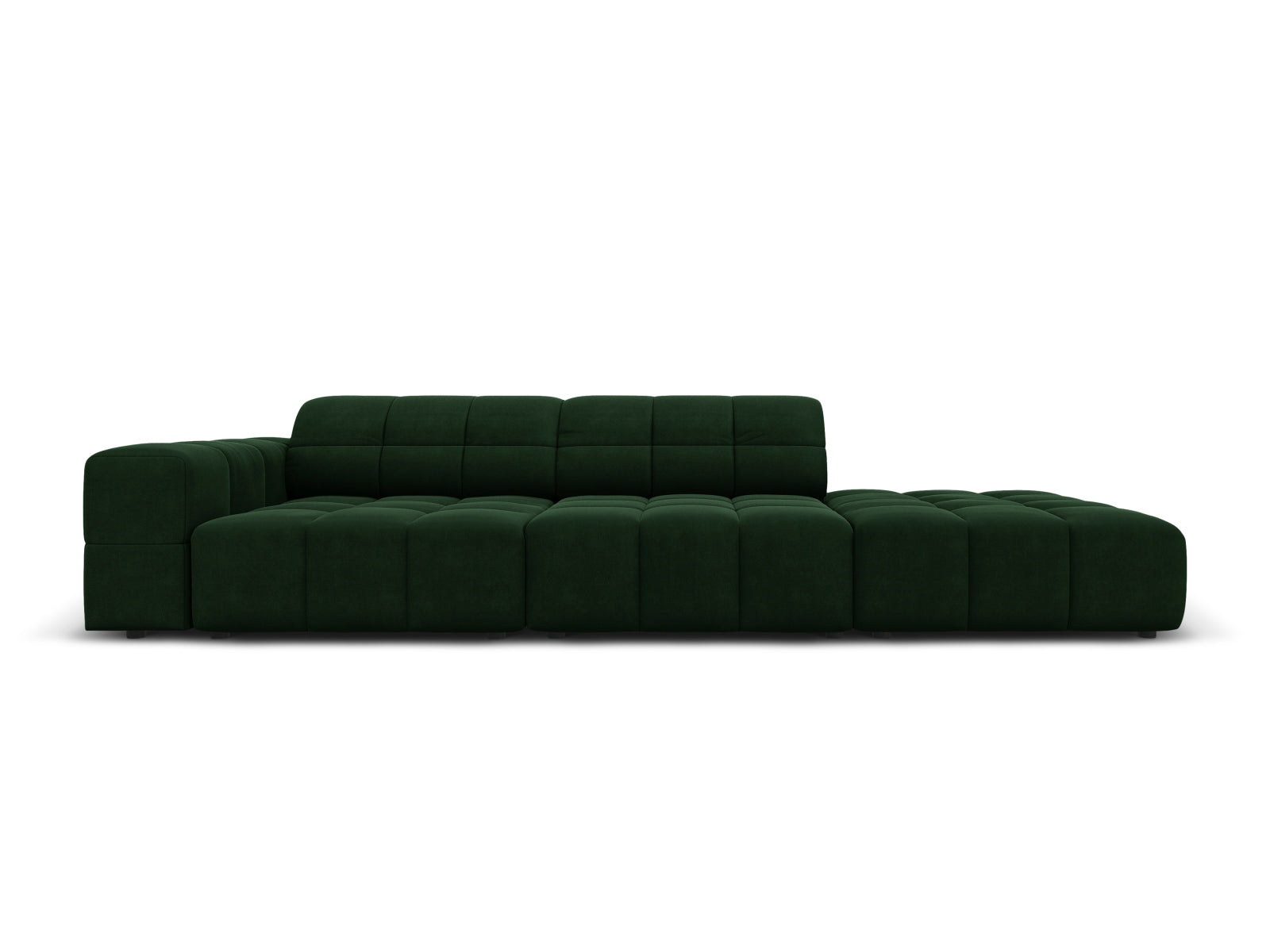 Chicago Velour Sofa rechts 3 Sitzer 102cm in Bottle Green präsentiert im Onlineshop von KAQTU Design AG. L-Sofa rechts ist von Cosmopolitan Design
