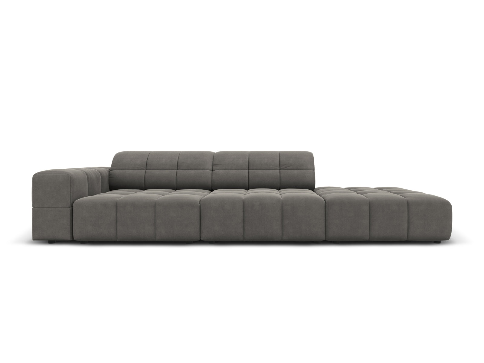 Chicago Velour Sofa rechts 3 Sitzer 102cm in Light Grey präsentiert im Onlineshop von KAQTU Design AG. L-Sofa rechts ist von Cosmopolitan Design