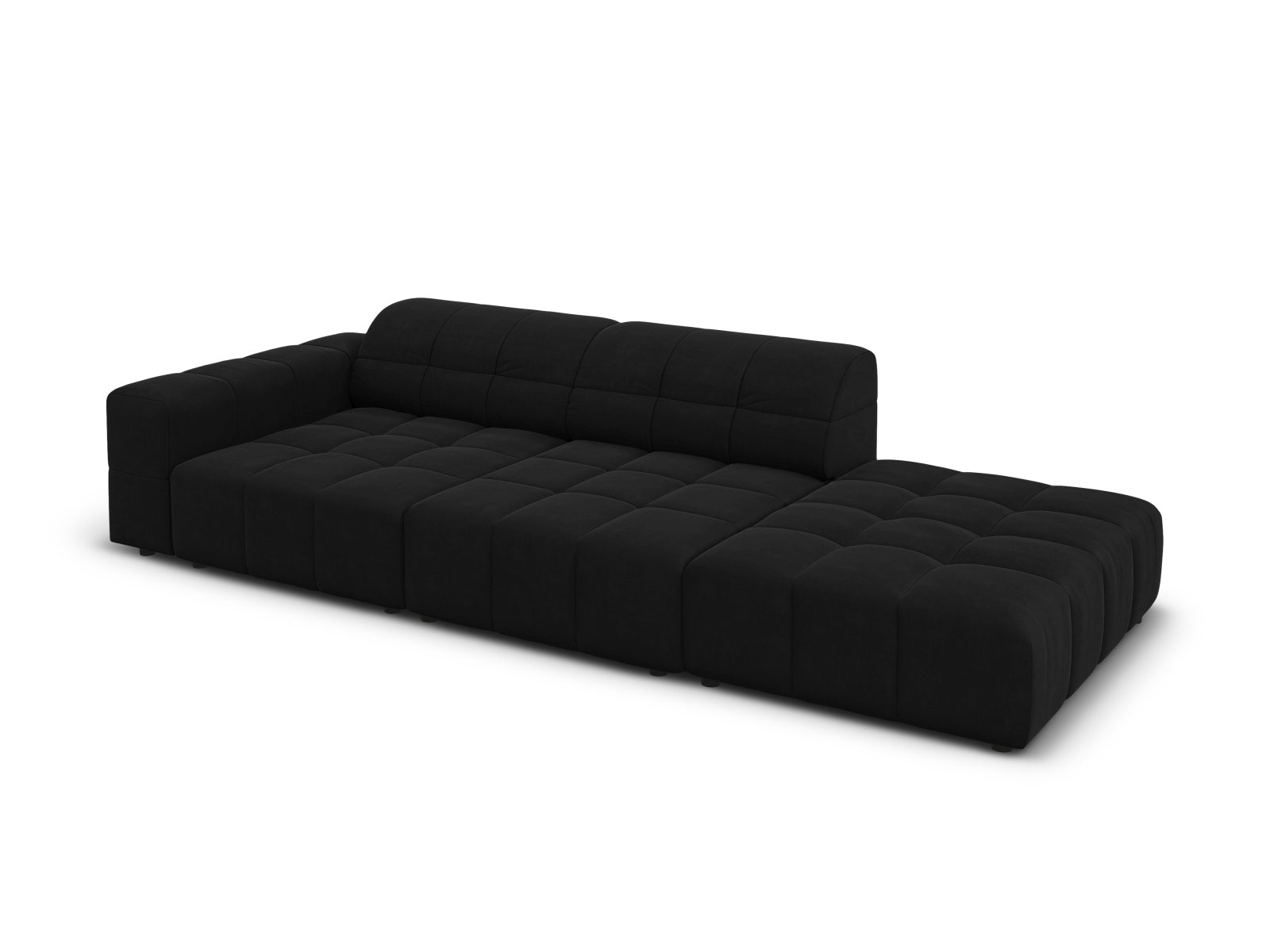 Entdecken Sie das elegante Chicago Velour Sofa rechts 3 Sitzer von Cosmopolitan Design – perfekt für Ihr modernes Zuhause und optimalen Komfort!