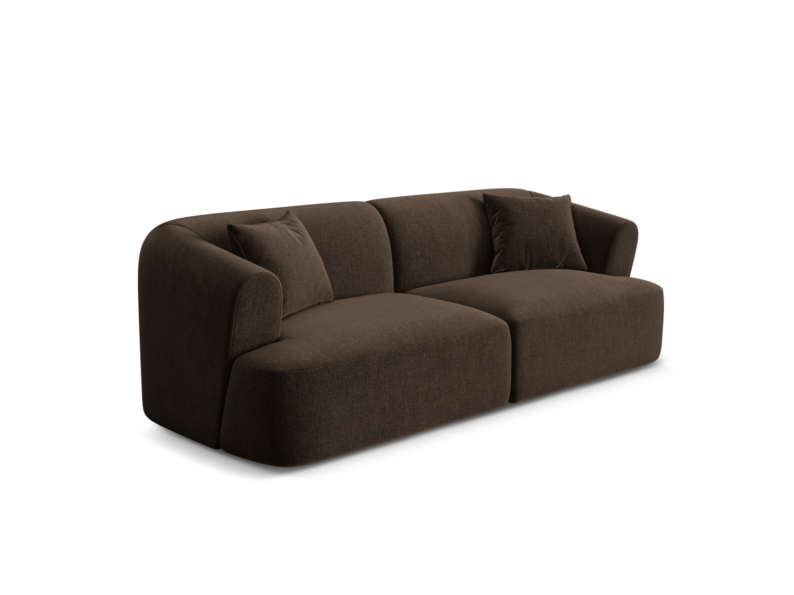 Elegantes 3-Sitzer Sofa Campi in der Farbe Chocolate-Vogue, ideal für stilvolle Wohnräume, erhältlich bei KAQTU Design AG.