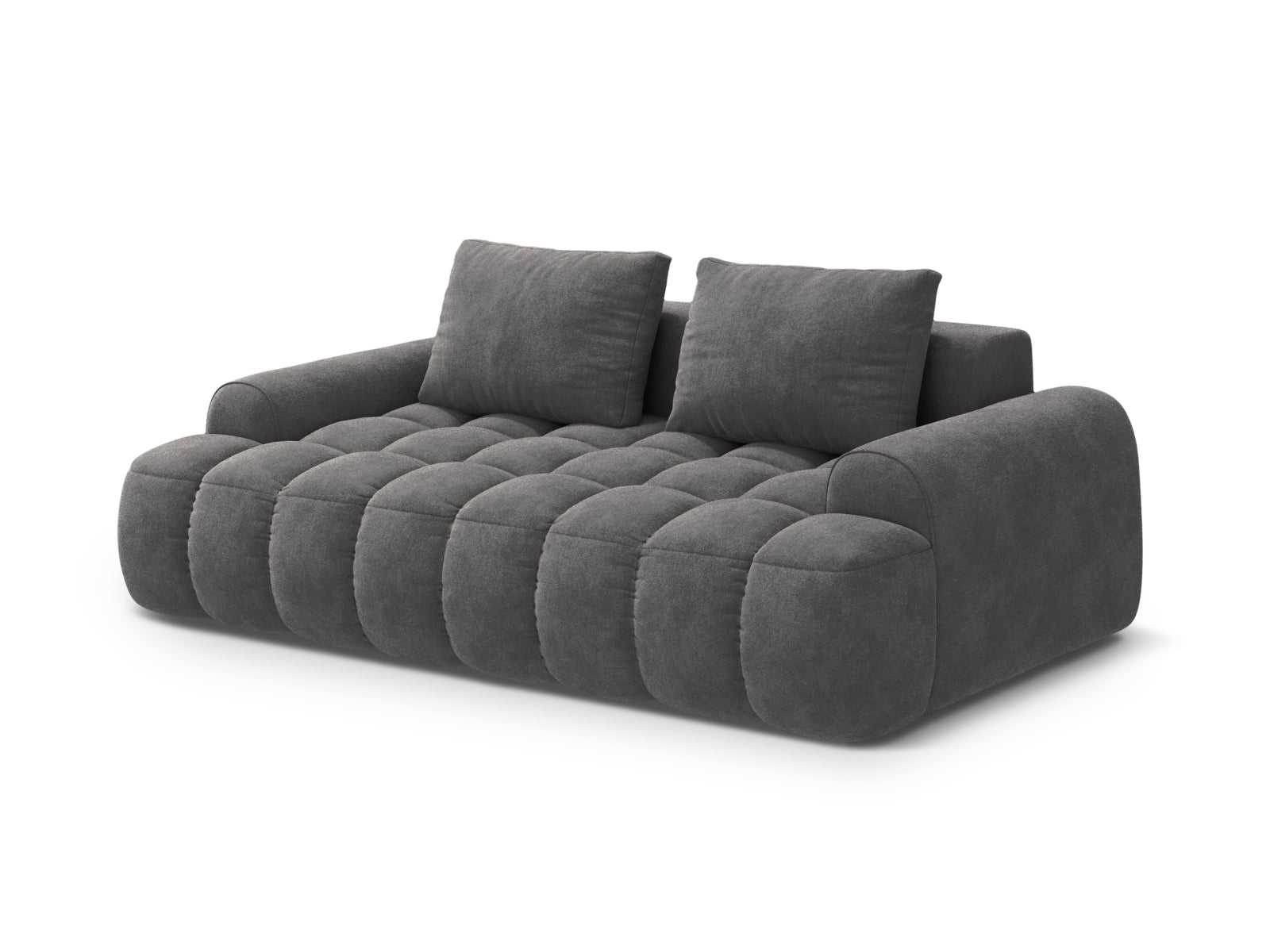 Stilvolles 3-Sitzer Sofa Linz aus Velours in Grau, perfekt für moderne Wohnzimmer und entspannte Stunden mit Freunden und Familie.