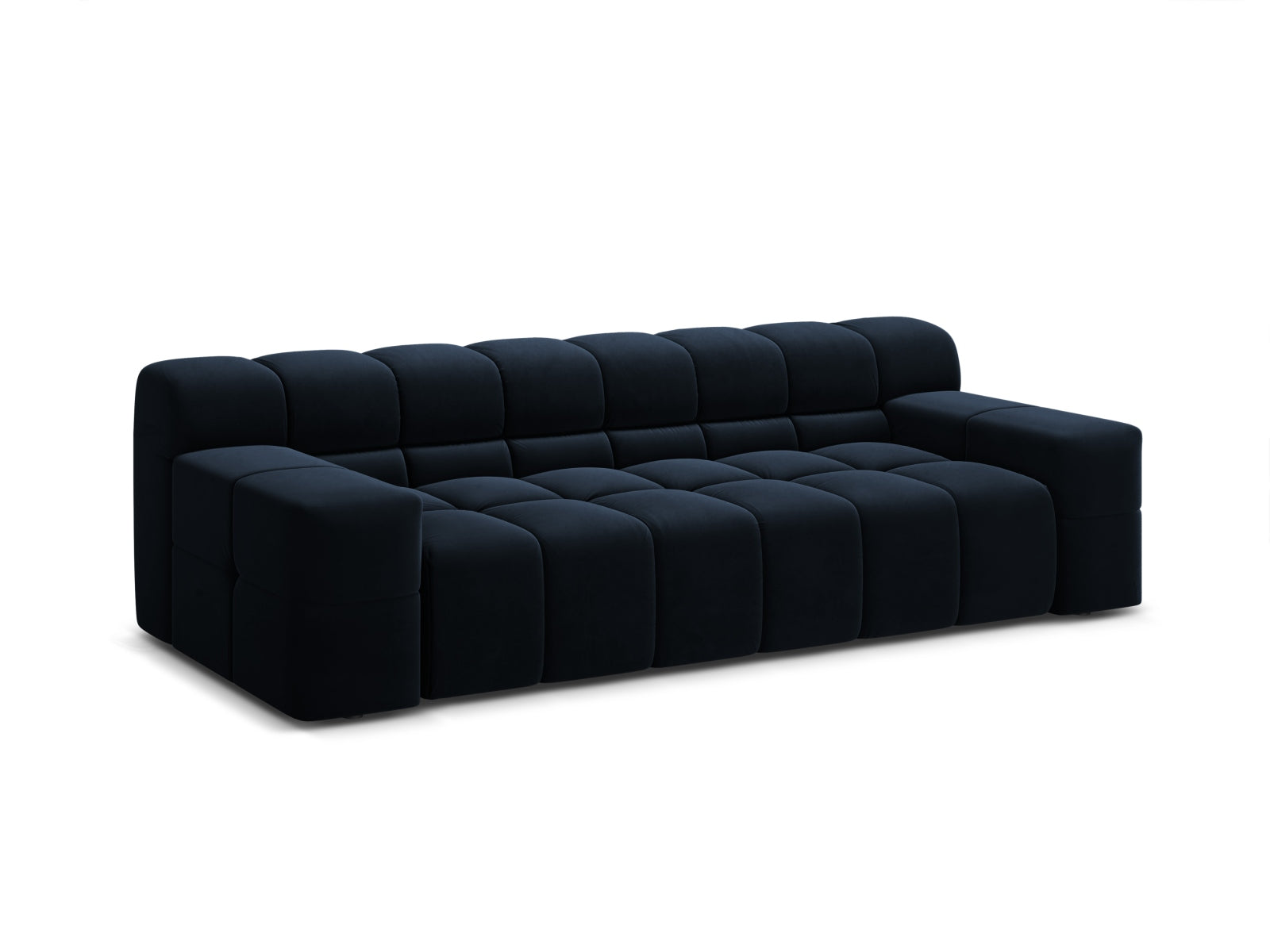 Elegantes 3-Sitzer Sofa Hawaii in tiefem Navy Blue aus Magic Velvet, ideal für stilvolle Wohnräume und gemütliche Abende.