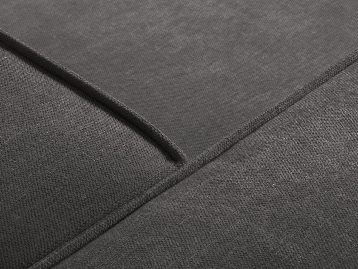Beiges 3er Sofa Turin von Cosmopolitan Design mit Chenille-Stoffbezug Rosario, Massivholzrahmen und Beinen aus schwarzem Buchenholz.