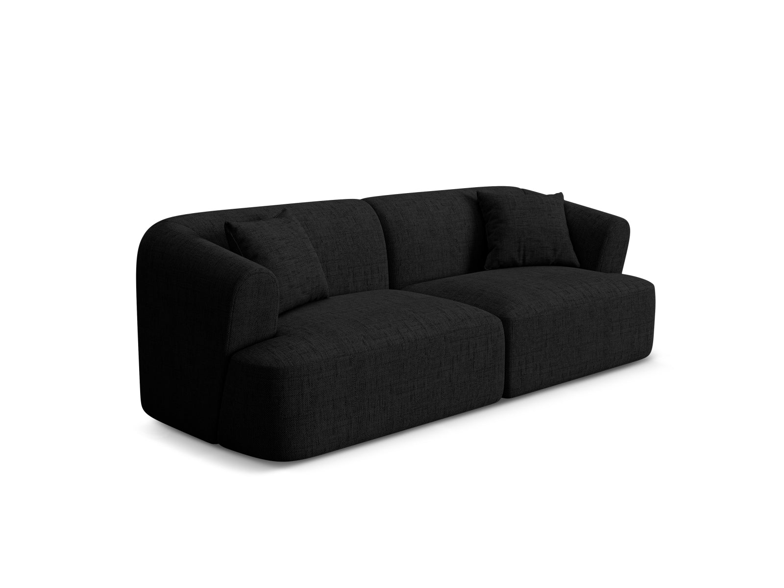 Elegantes 3-Sitzer Sofa Campi in stilvollem Schwarz, ideal für moderne Wohnräume, erhältlich bei KAQTU Design AG.
