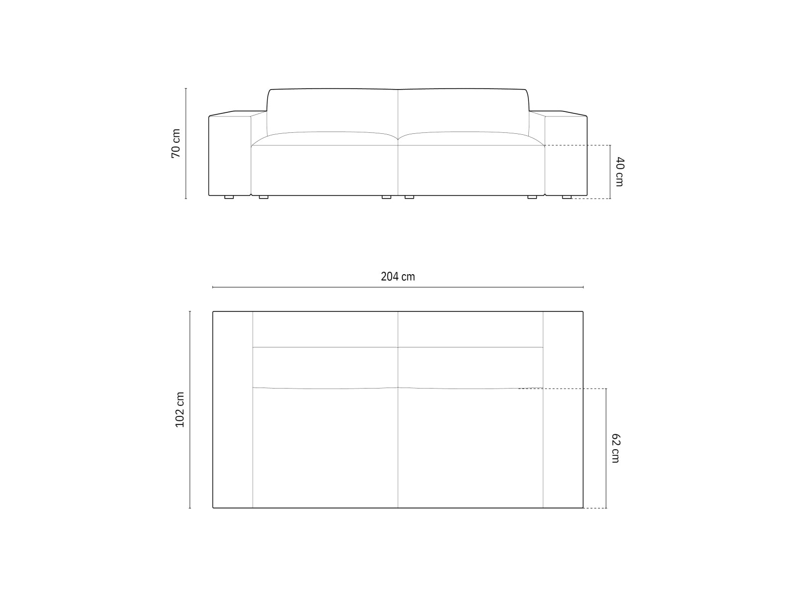 Elegantes 3-Sitzer Sofa Chicago in dezentem Grau, ideal für moderne Wohnräume, entworfen von Cosmopolitan Design.
