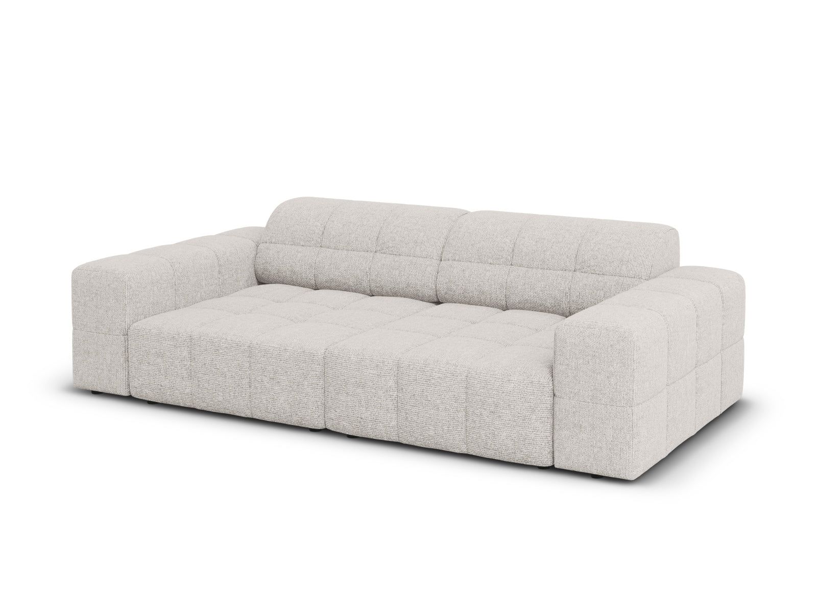 Stylisches 3-Sitzer Sofa Chicago in sanftem Grau, perfekt für zeitgemäße Interiors, entworfen von Cosmopolitan Design.