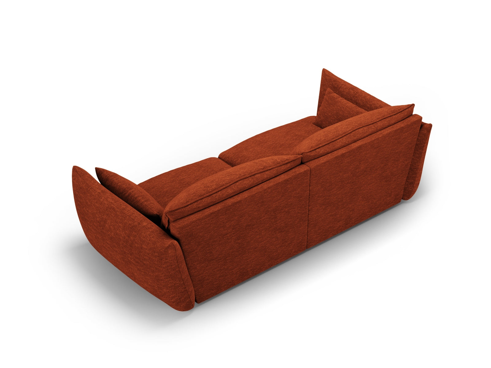 Elegantes 3-Sitzer Sofa Matera in warmem Terracotta, ideal für einladende und geschmackvolle Wohnräume.
