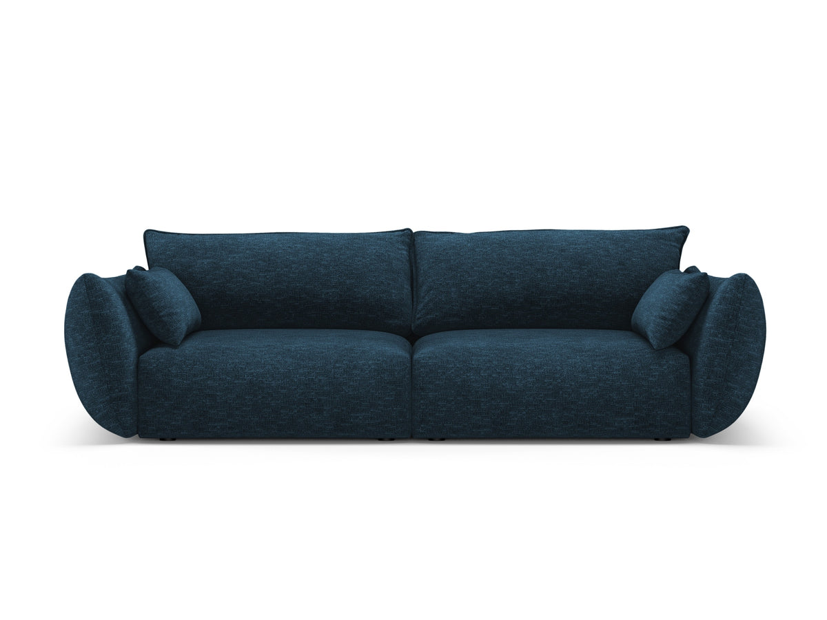 3er Sofa Matera mit Stoffbezug, Massivholzrahmen und schwarzen Kunststoffbeinen