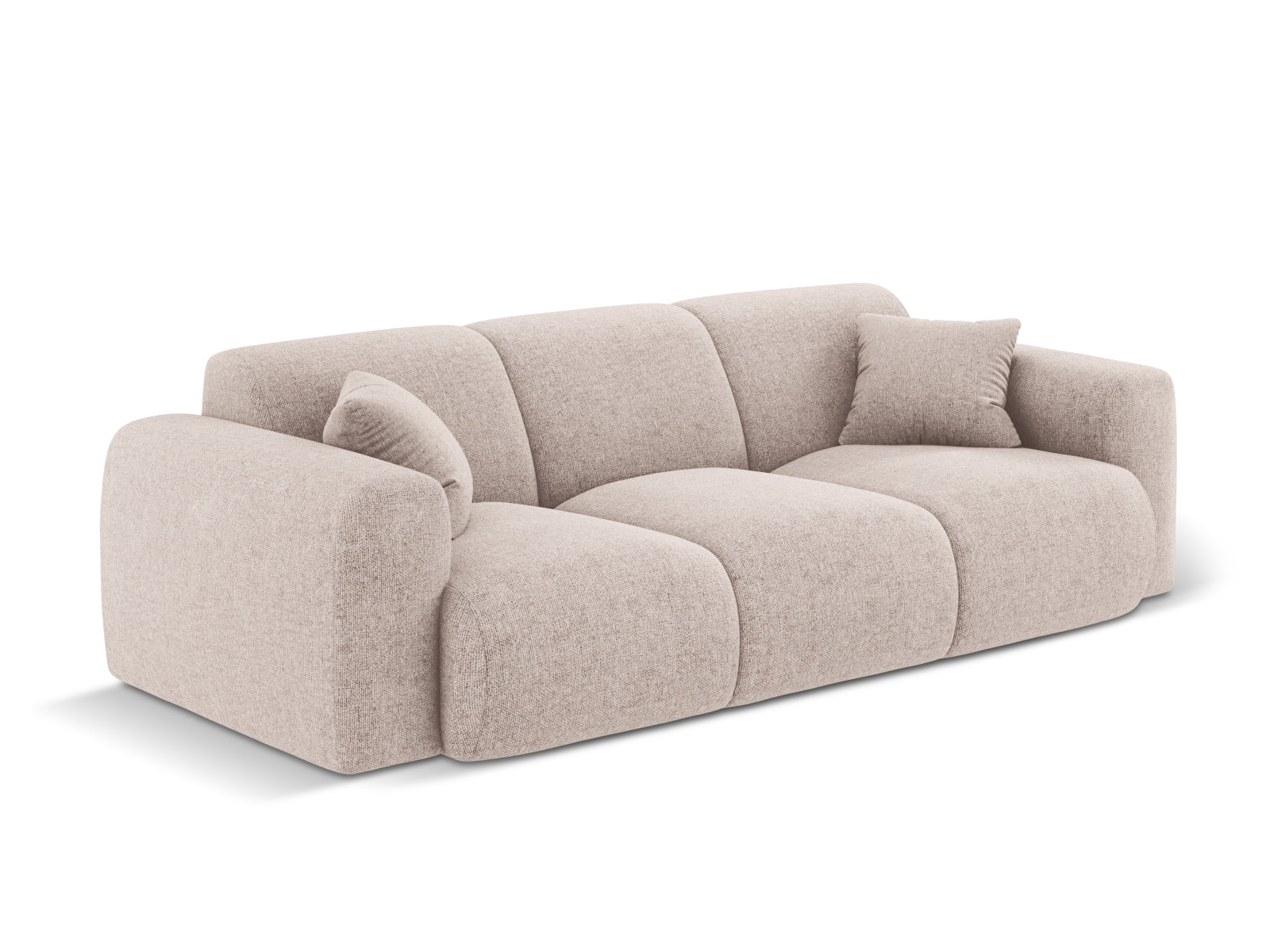 Elegantes 3-Sitzer Sofa Nolio in Beige von Cosmopolitan Design, perfekt für stilvolle Wohnräume, harmonisch in Szene gesetzt.