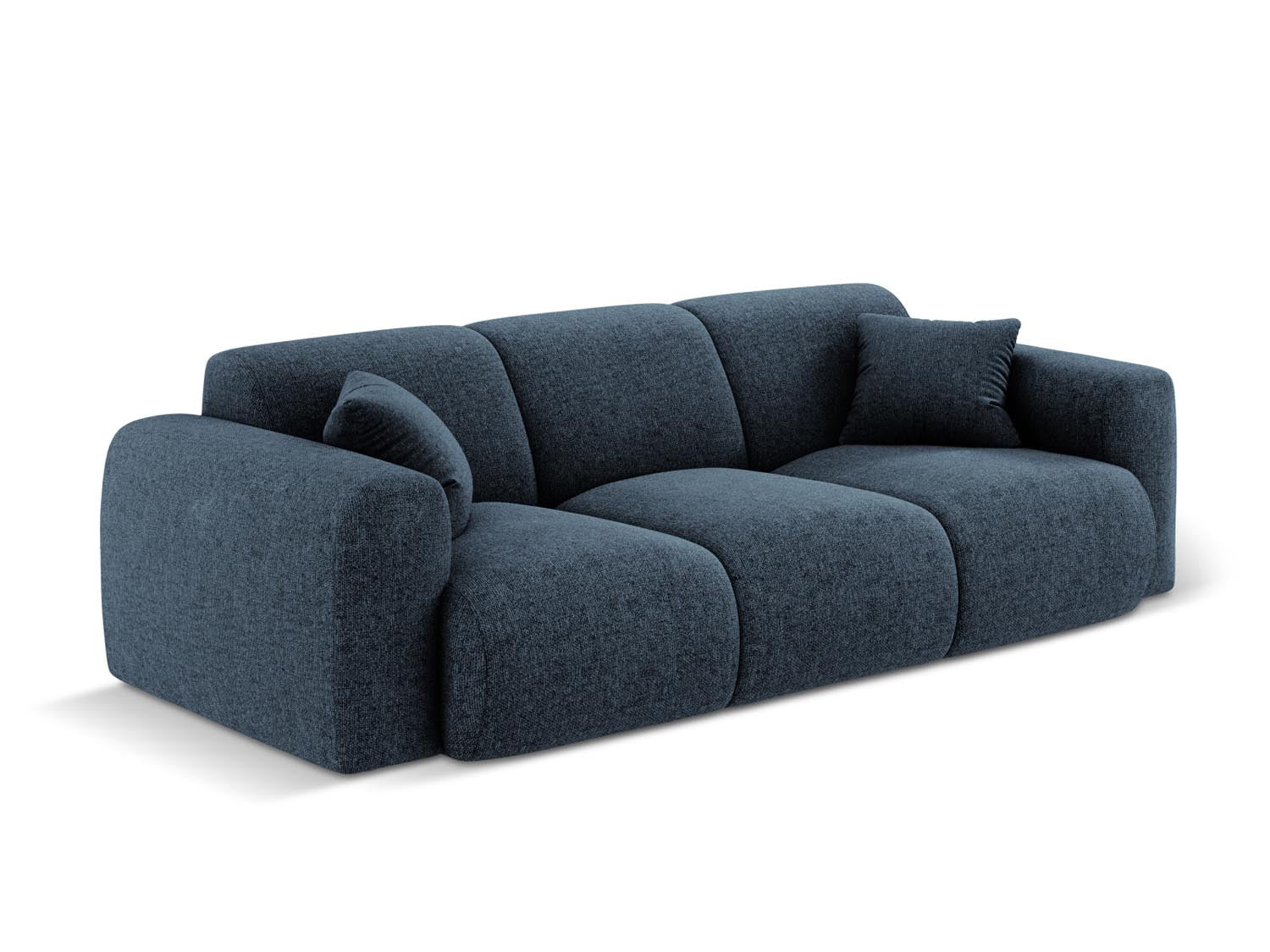 Modernes 3-Sitzer Sofa Nolio in Royal Blue-Haga, perfekt für gemütliche Wohnzimmer, entworfen von Cosmopolitan Design.