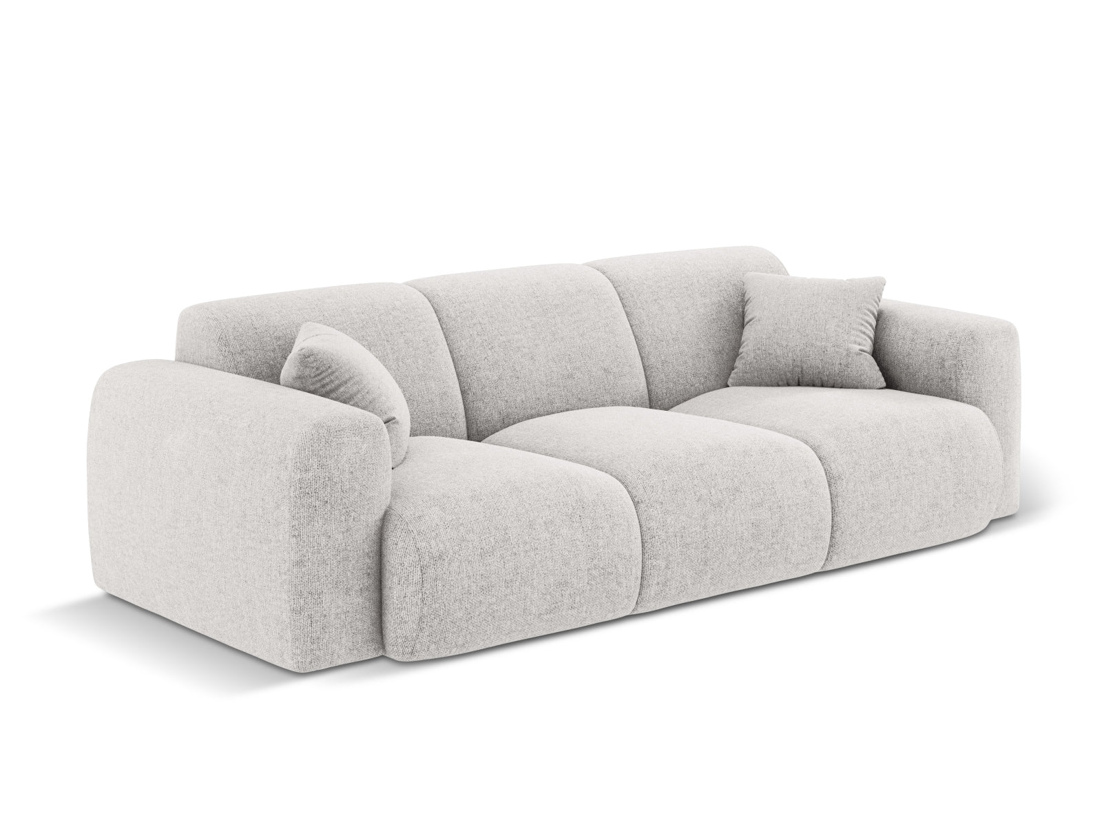 Stylisches 3-Sitzer Sofa Nolio in sanftem Grau, perfekt für zeitgemäße Einrichtungen, entworfen von Cosmopolitan Design.