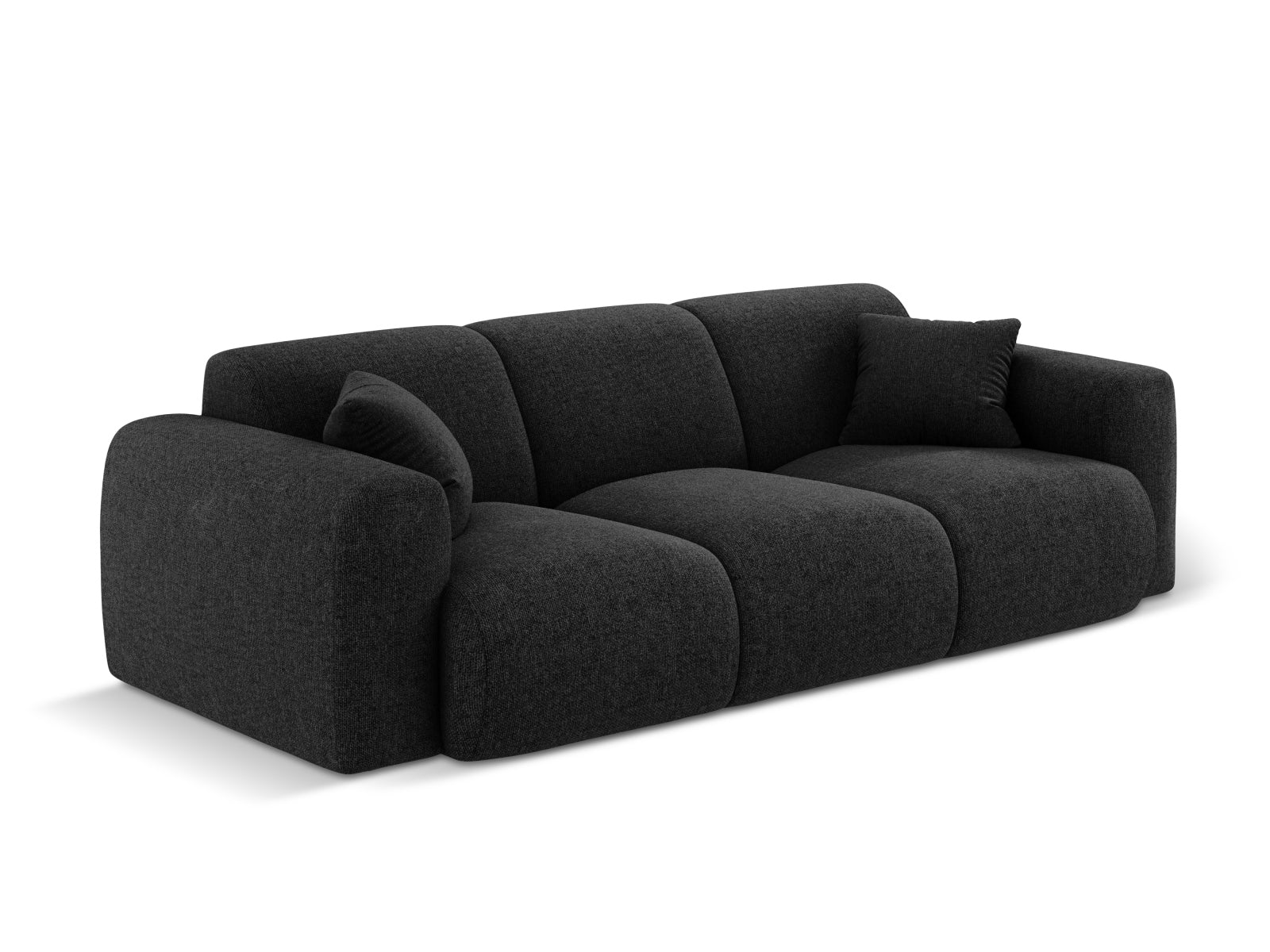 Modernes 3-Sitzer Sofa Nolio in Schwarz, 95 cm, perfektes Möbelstück für stilvolle Wohnräume, entworfen von Cosmopolitan Design.