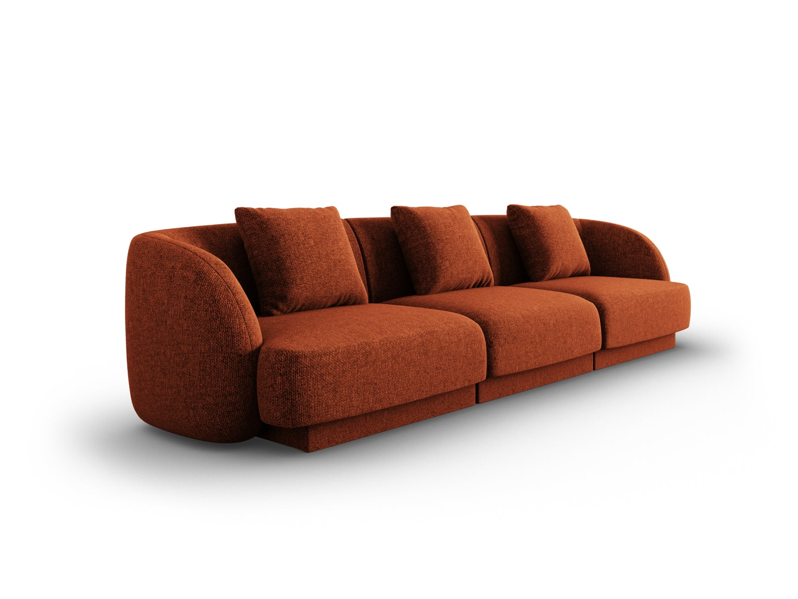 Elegantes Tulum 3-Sitzer Sofa in Terracotta, ideal für stilvolle Wohnräume, präsentiert von Cosmopolitan Design.