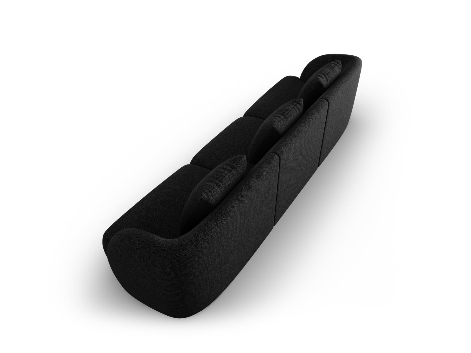 Modernes 3-Sitzer Sofa Tulum in Schwarz, perfekt für elegante Wohnräume. Hochwertige Verarbeitung von Cosmopolitan Design.