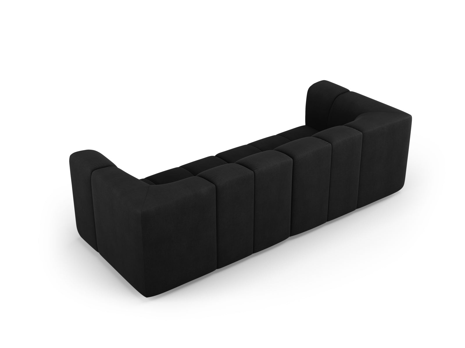 Modulares 3-Sitzer Sofa Moritz in zeitlosem Schwarz, perfekt für stilvolle Wohnzimmer und vielseitige Einrichtungsmöglichkeiten.