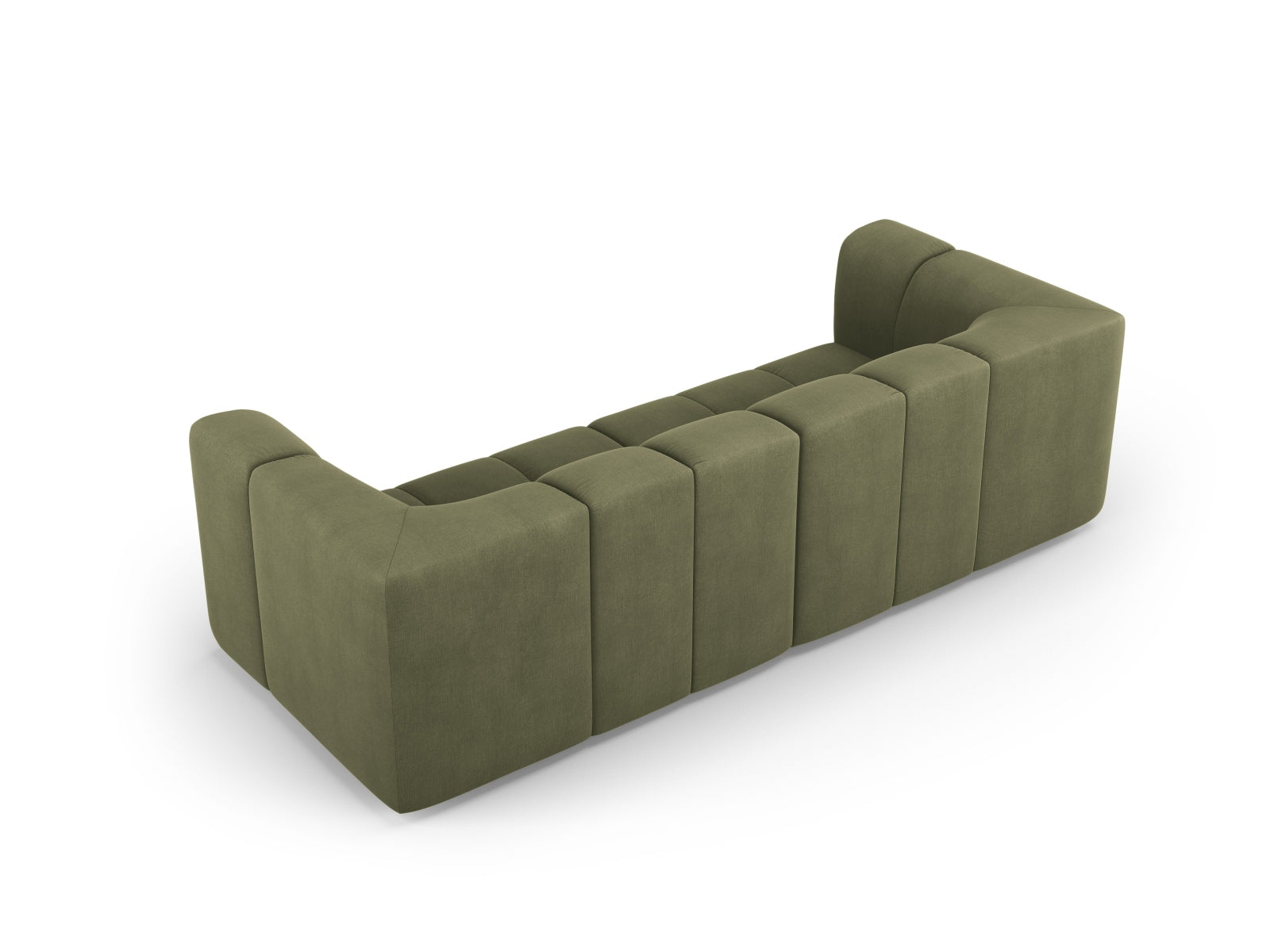 Modulares 3-Sitzer Sofa Moritz in zartem Grün, perfekt für stilvolle Interiors und gemütliche Entspannung, erhältlich bei KAQTU.