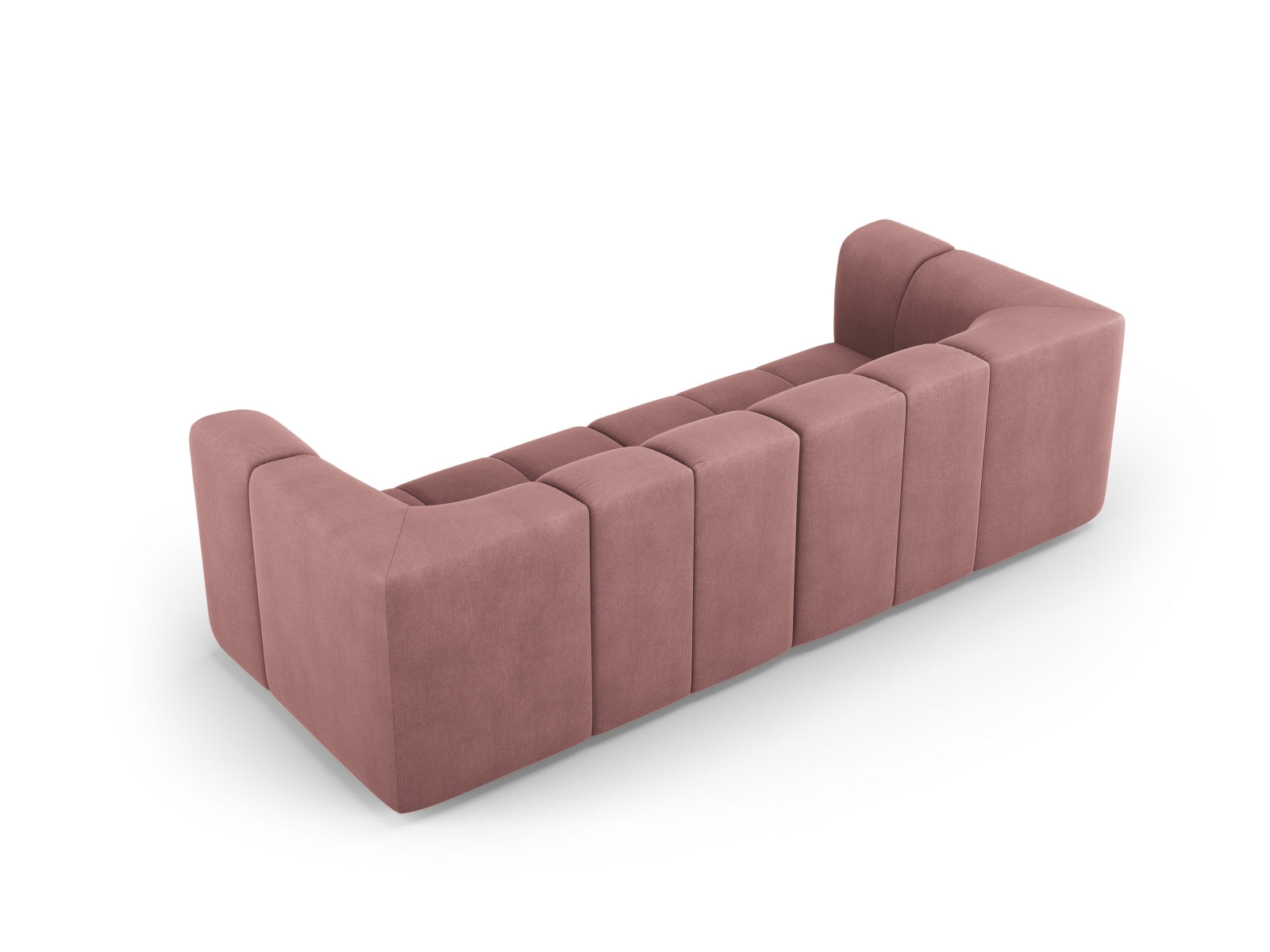 Modulares 3-Sitzer Sofa Moritz in strahlendem Pink, perfekt für stilvolle Wohnzimmer und kreative Einrichtungsideen.
