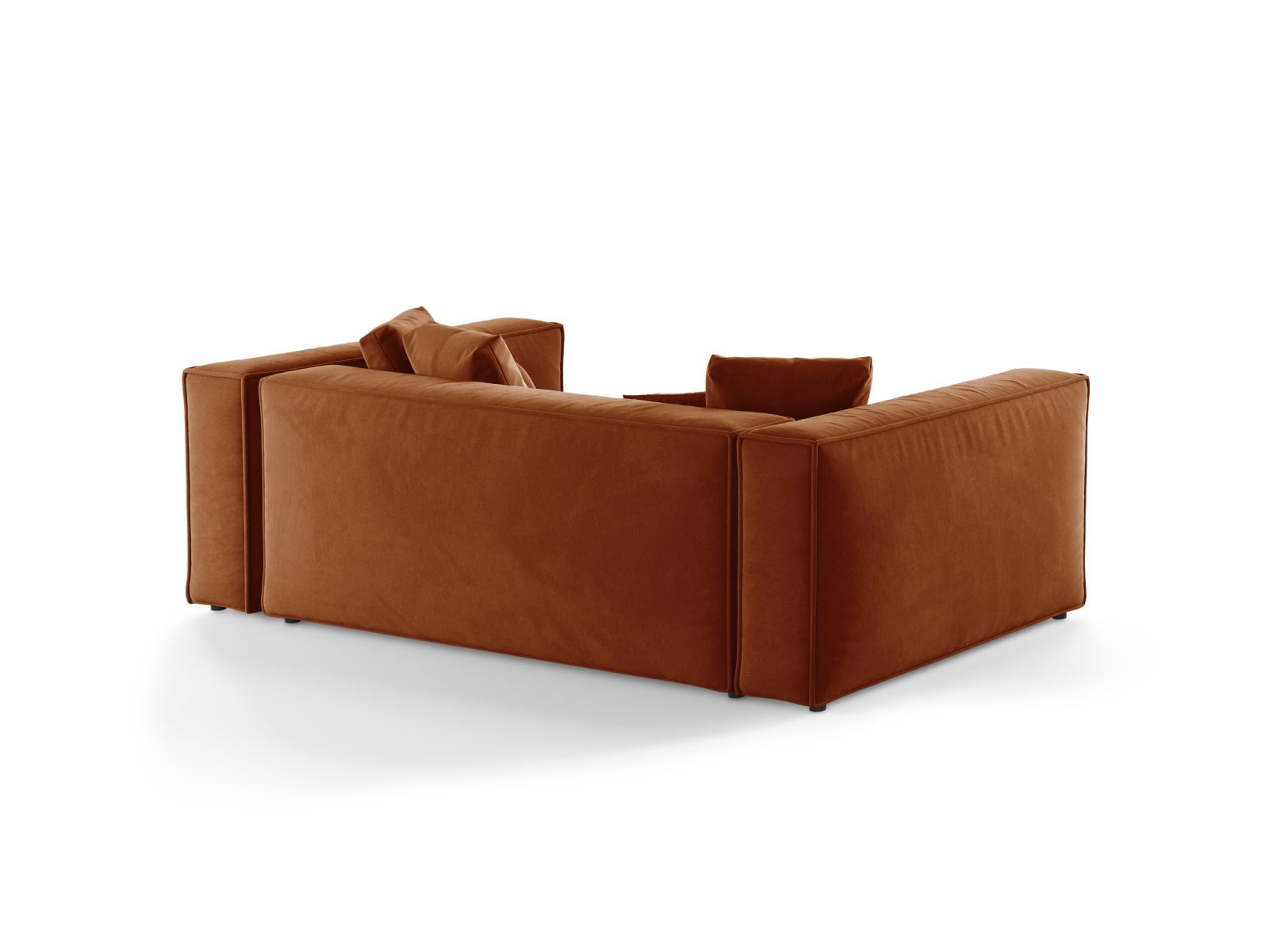 Elegantes 3-Sitzer Sofa Aveiro in warmem Terracotta, ideal für einladende und geschmackvolle Wohnräume.