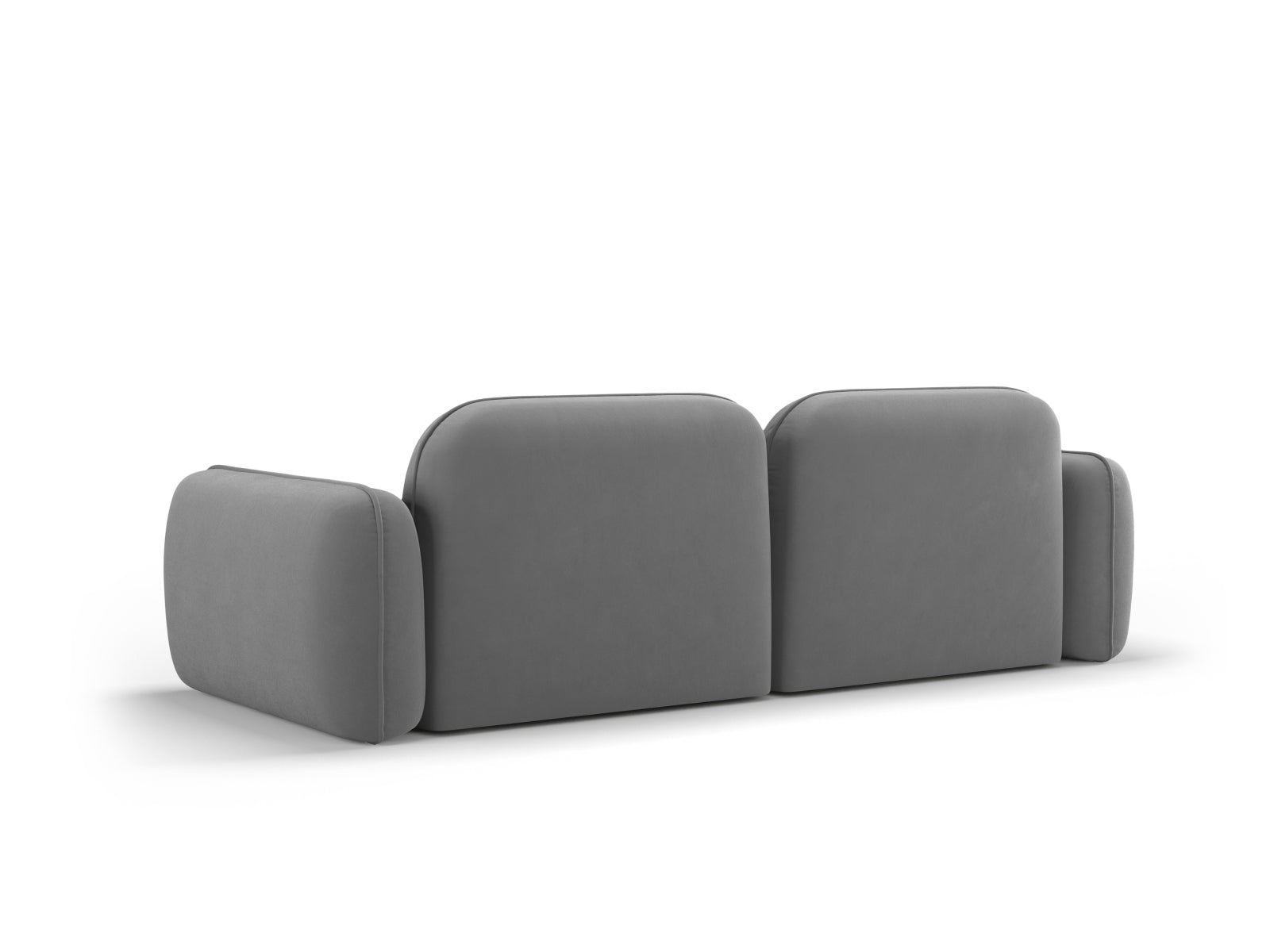 Elegantes 3-Sitzer Sofa Sydney aus weichem Velours in sanftem Grau, ideal für stilvolle Wohnräume und gemütliche Abende.
