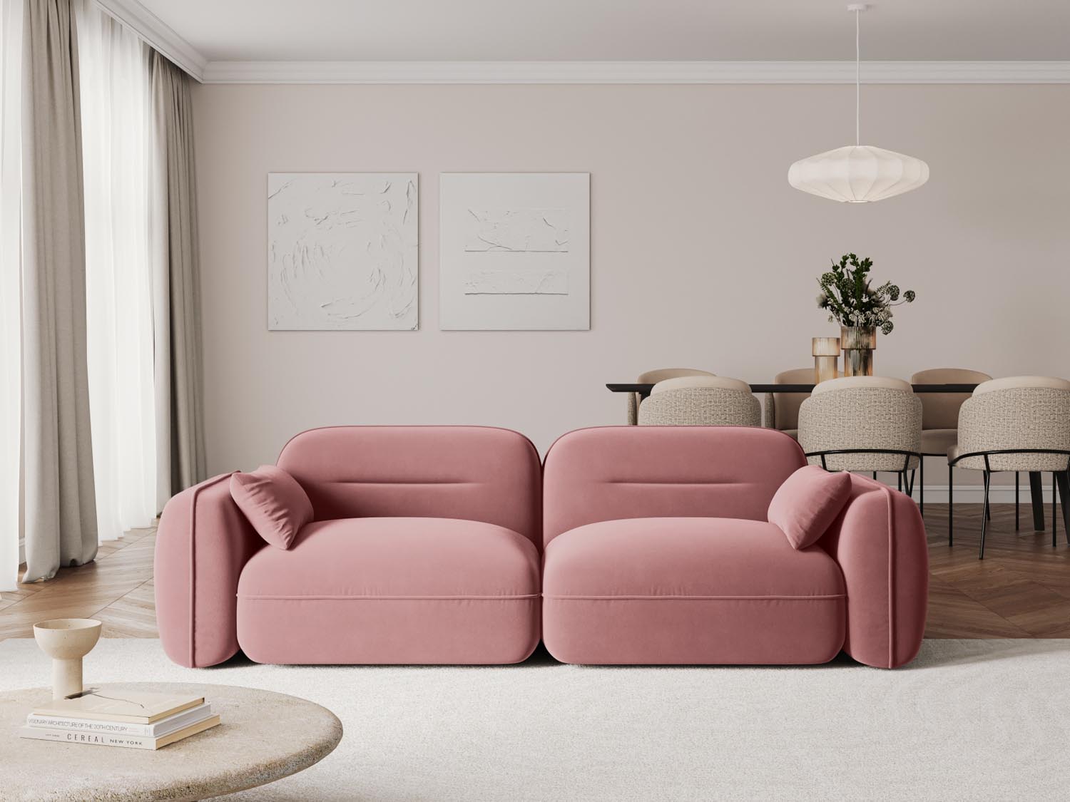 Entdecken Sie das Sydney Velour 3-Sitzer Sofa von Cosmopolitan Design – stilvolles, modulares Design für höchsten Komfort und individuelle Raumgestaltung.