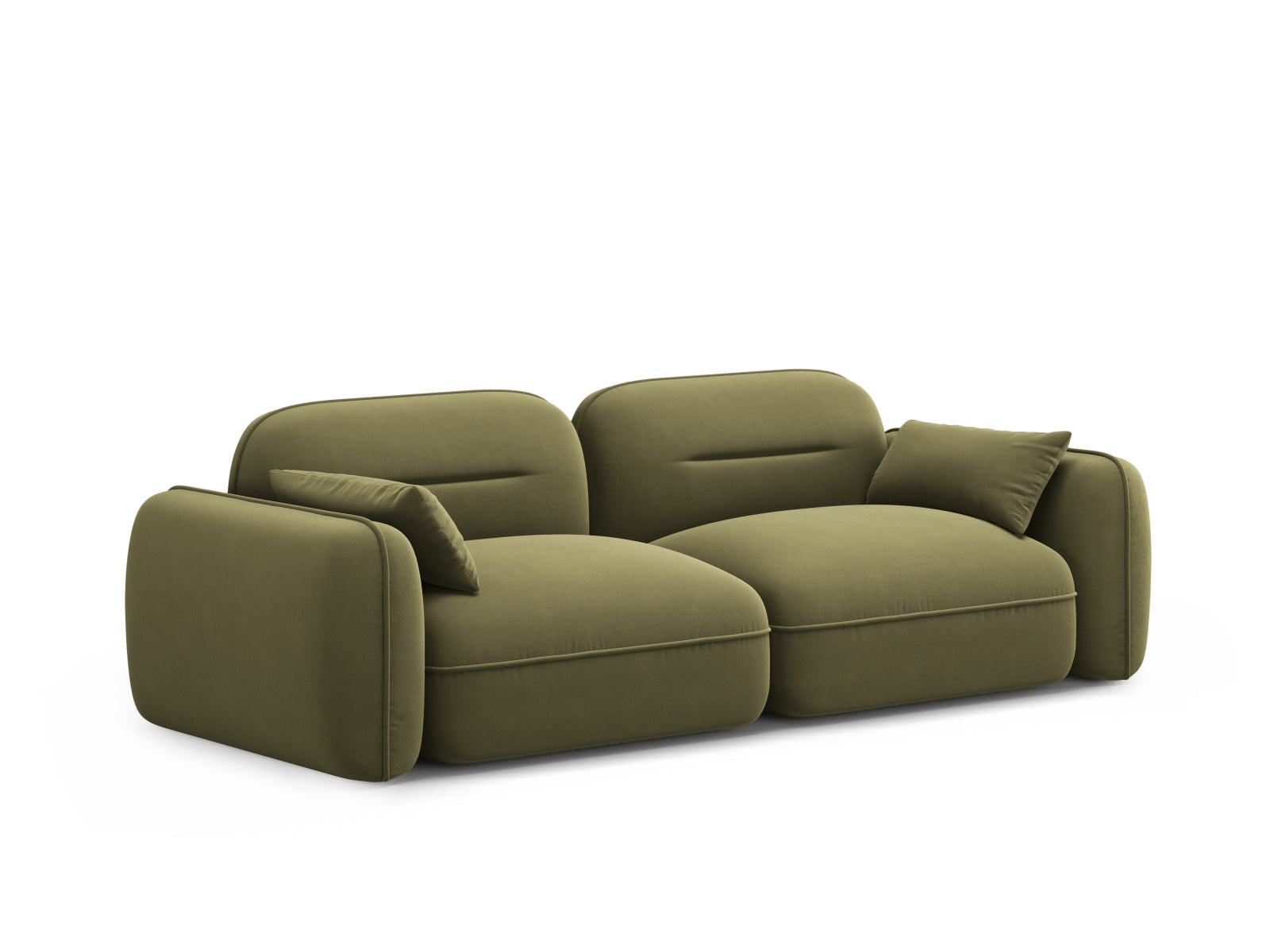 Modulares 3-Sitzer Sofa "Sydney" in luxuriösem Velours, sanfte grüne Farbe, perfekt für moderne und elegante Wohnkonzepte von Cosmopolitan Design.