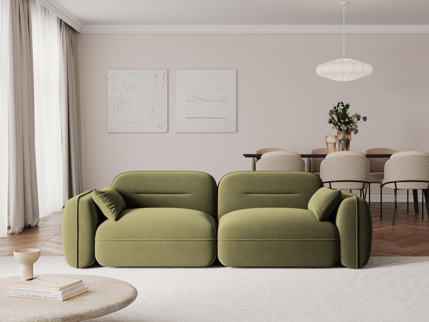 Entdecken Sie das Sydney Velour 3-Sitzer Sofa von Cosmopolitan Design – stilvolles, modulares Design für höchsten Komfort und individuelle Raumgestaltung.