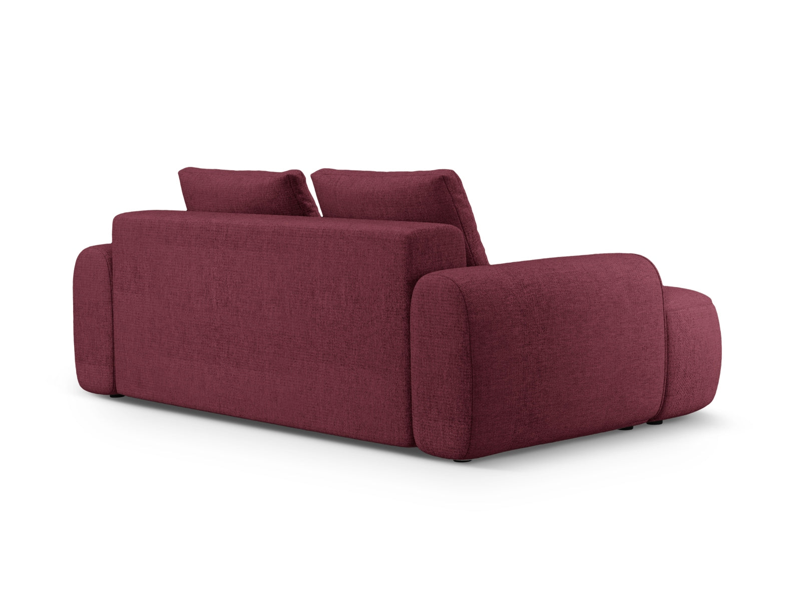 Elegantes 3-Sitzer Sofa Linz in luxuriösem Burgundy-Sorella, ideal für stilvolle Wohnräume und entspannte Abende, erhältlich bei KAQTU.