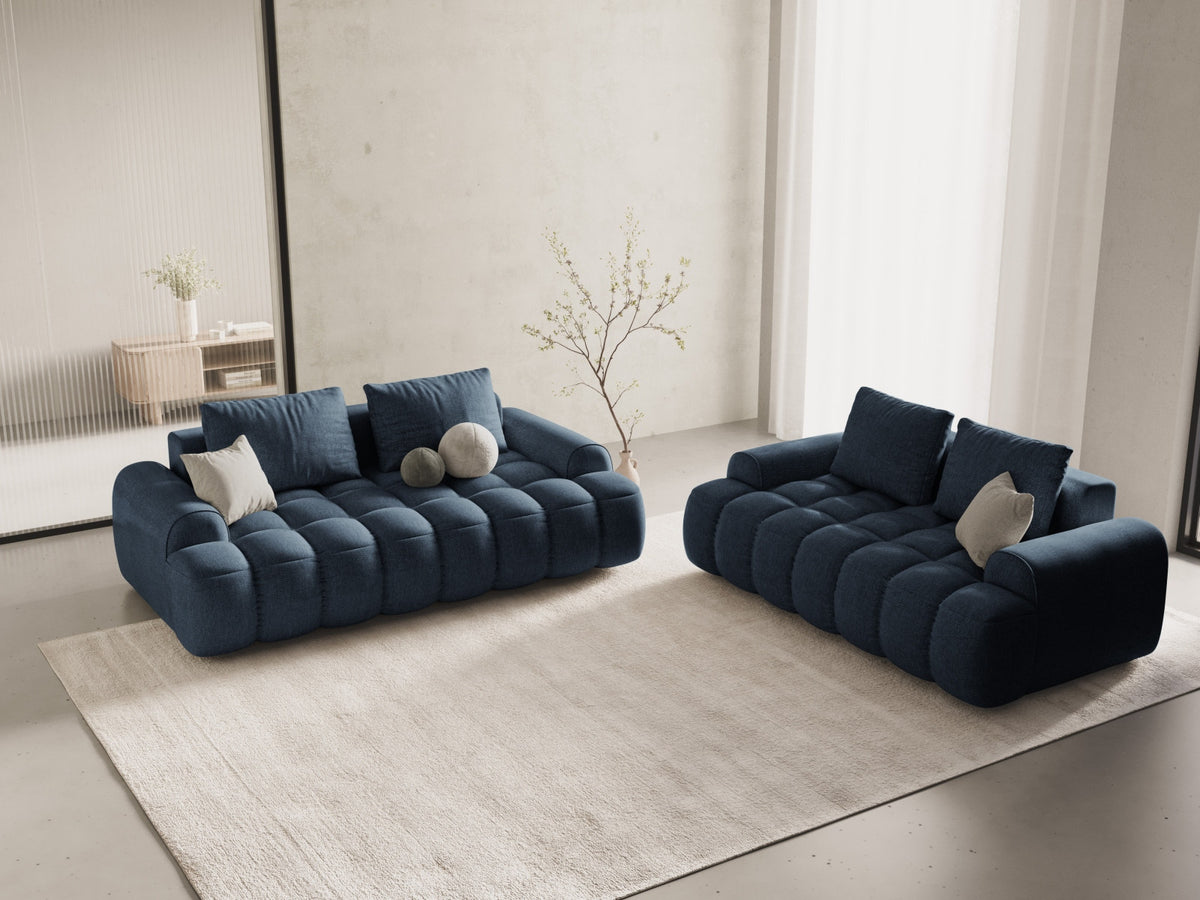Linz Sofa 3 Sitzer 100cm in Dark Blue-Sorella präsentiert im Onlineshop von KAQTU Design AG. 3er Sofa ist von Cosmopolitan Design