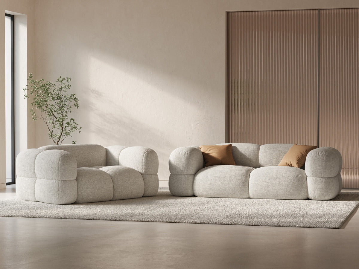 Loretto Sofa 3 Sitzer 100cm in Beige-Sorella präsentiert im Onlineshop von KAQTU Design AG. 3er Sofa ist von Cosmopolitan Design