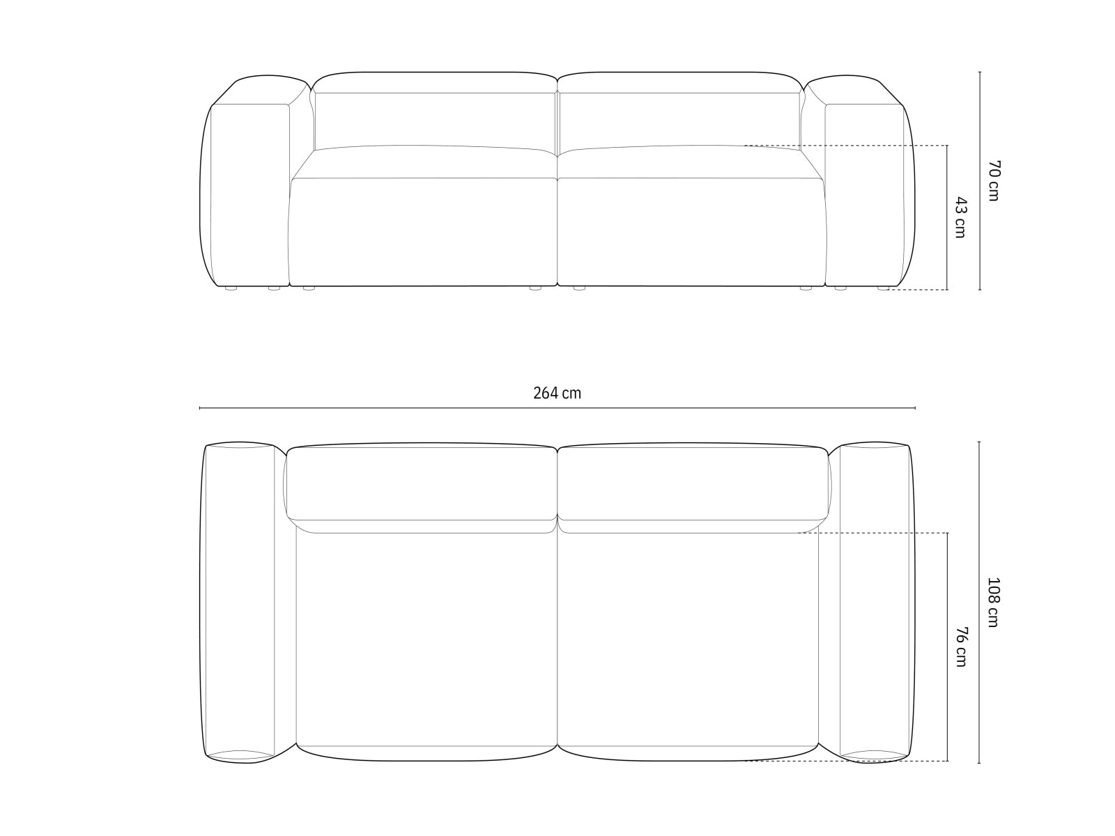 Bergamo Modular Sofa 3 Sitzer in Green-Perla präsentiert im Onlineshop von KAQTU Design AG. 3er Sofa ist von Cosmopolitan Design