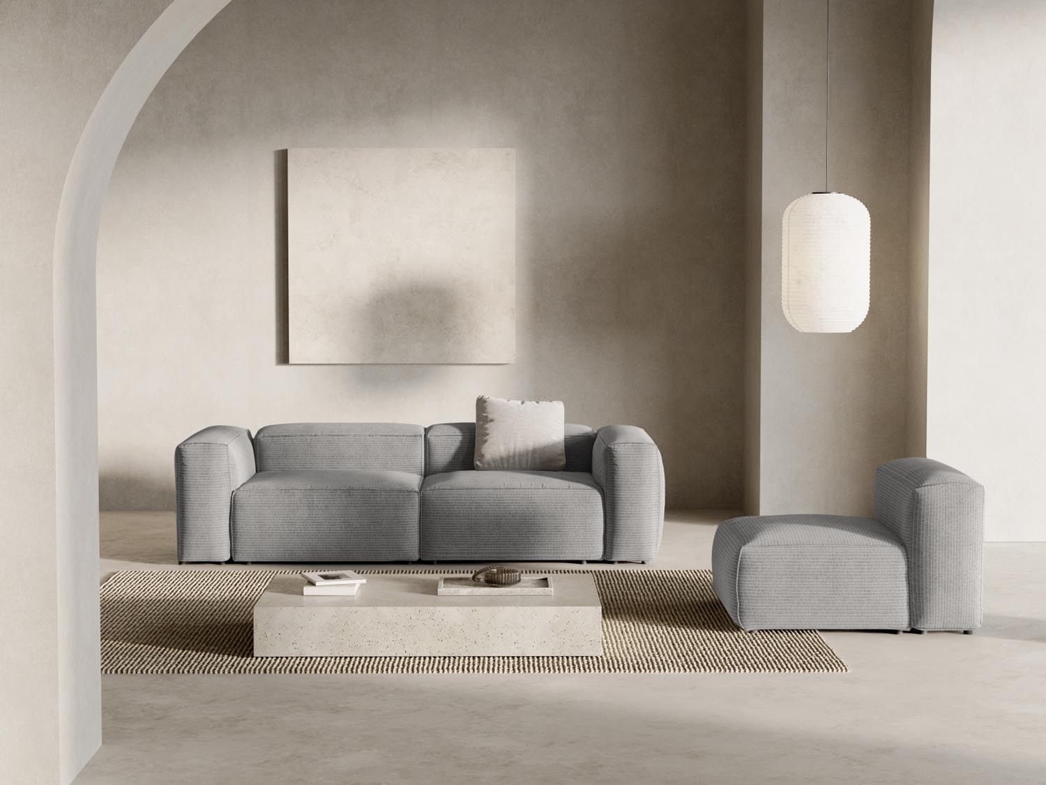 Bergamo Modular Sofa 3 Sitzer in Light Grey-Perla präsentiert im Onlineshop von KAQTU Design AG. 3er Sofa ist von Cosmopolitan Design