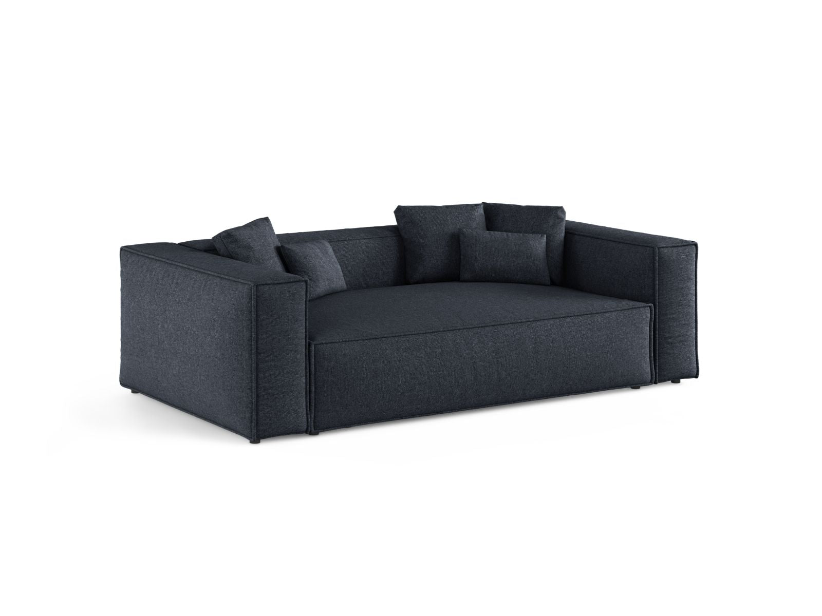 Elegantes 3-Sitzer Sofa Aveiro in tiefem Navy Blue, stilvoll und modern, ideal für jedes Wohnzimmer, präsentiert von Cosmopolitan Design.