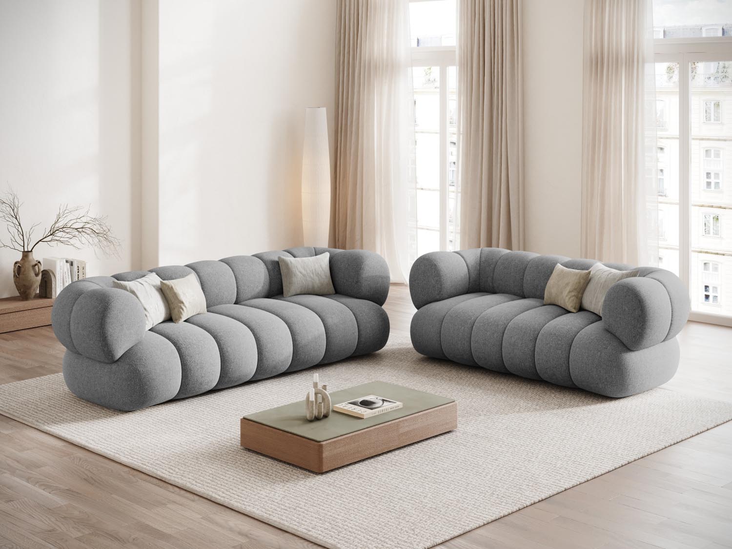 Elegantes Koge 3-Sitzer Sofa in Navy Blue-Eden, ideal für stilvolle Wohnräume, präsentiert von Cosmopolitan Design.