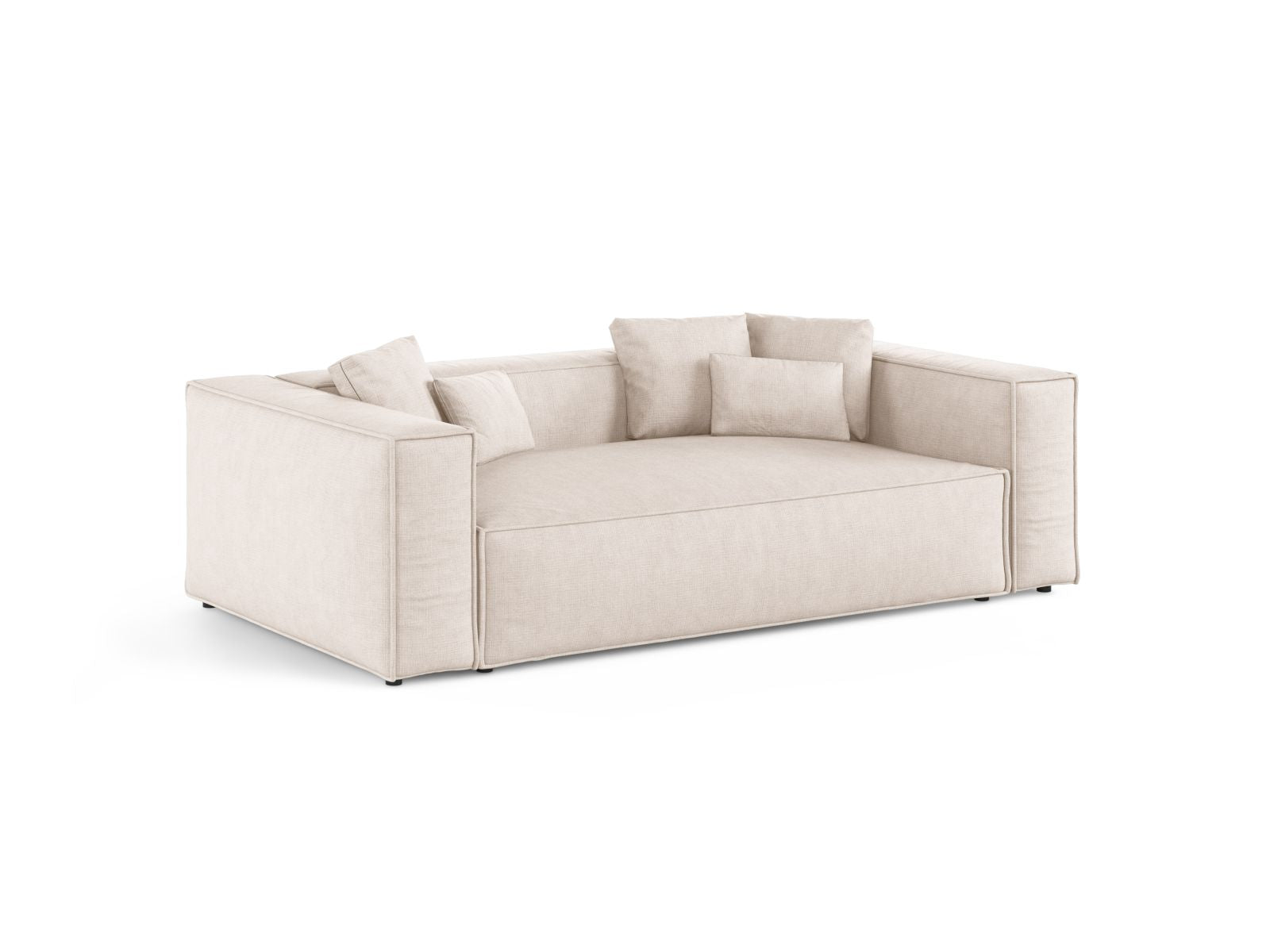 Beige 3-Sitzer Sofa Aveiro von Cosmopolitan Design, stilvolles und modernes Möbelstück für Ihr Wohnzimmer, erhältlich bei KAQTU Design AG.