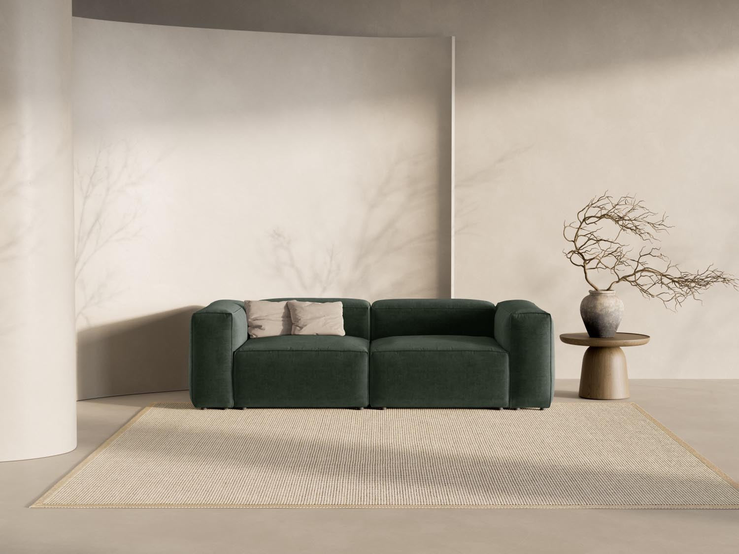 Bergamo Modular Sofa 3 Sitzer in Moss Green-Liberty präsentiert im Onlineshop von KAQTU Design AG. 3er Sofa ist von Cosmopolitan Design