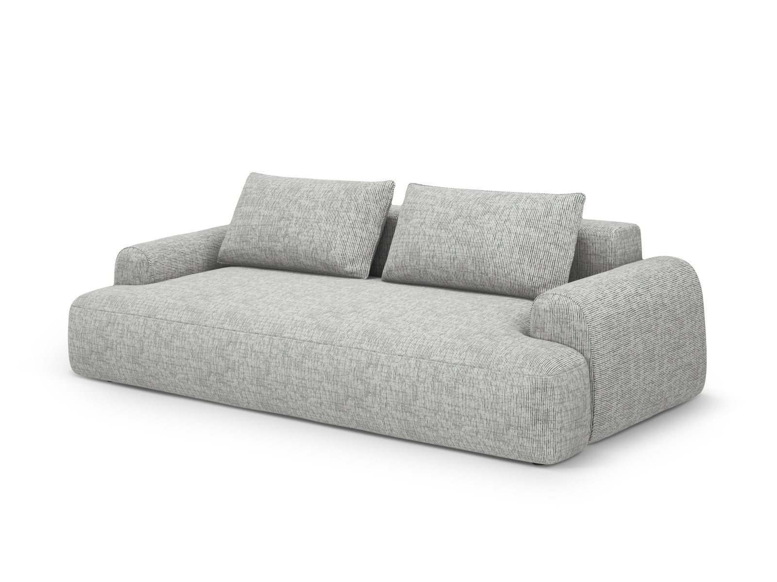 Elegantes 3-Sitzer Sofa Calma in warmem Grau, ideal für stilvolle Wohnräume, erhältlich bei KAQTU Design AG.