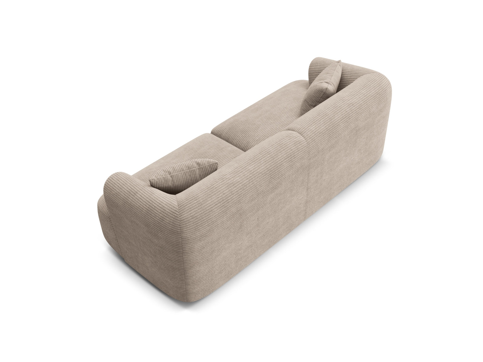 Stilvolles 3-Sitzer Sofa Campi in warmem Cappuccino, perfekt für zeitgemäße Interiors und gemütliche Atmosphäre.