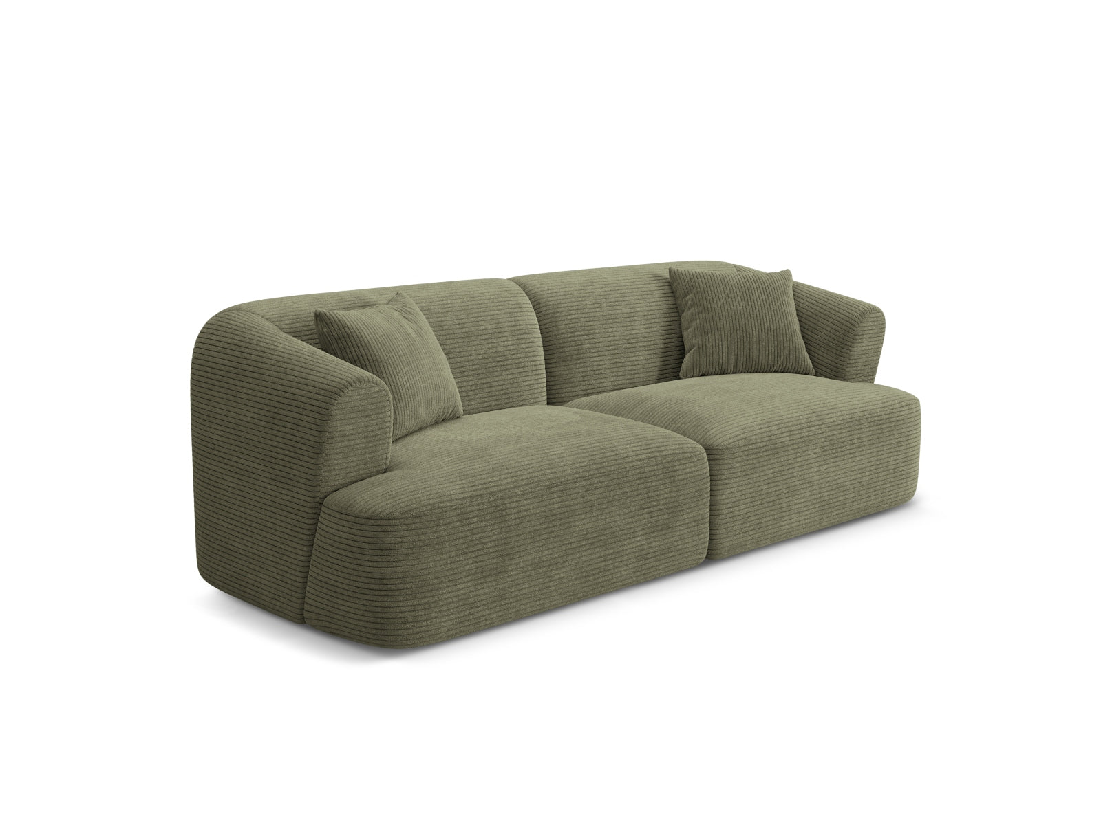 Elegantes 3-Sitzer Sofa Campi in Moss Green-Lincoln D, ideal für stilvolle Wohnräume, erhältlich bei KAQTU Design AG.