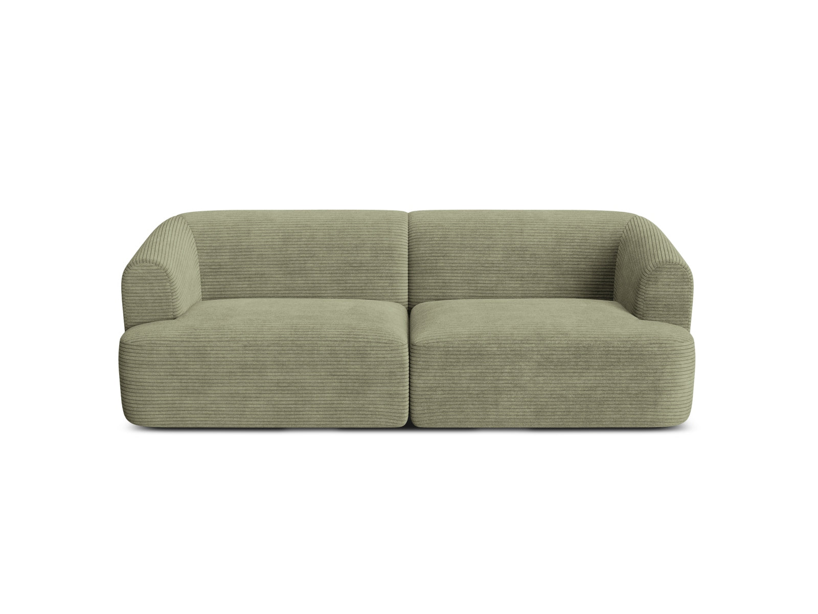 Elegantes 3-Sitzer Sofa Campi in stilvollem Moosgrün, ideal für zeitgemäße Wohnräume und entspannende Momente.