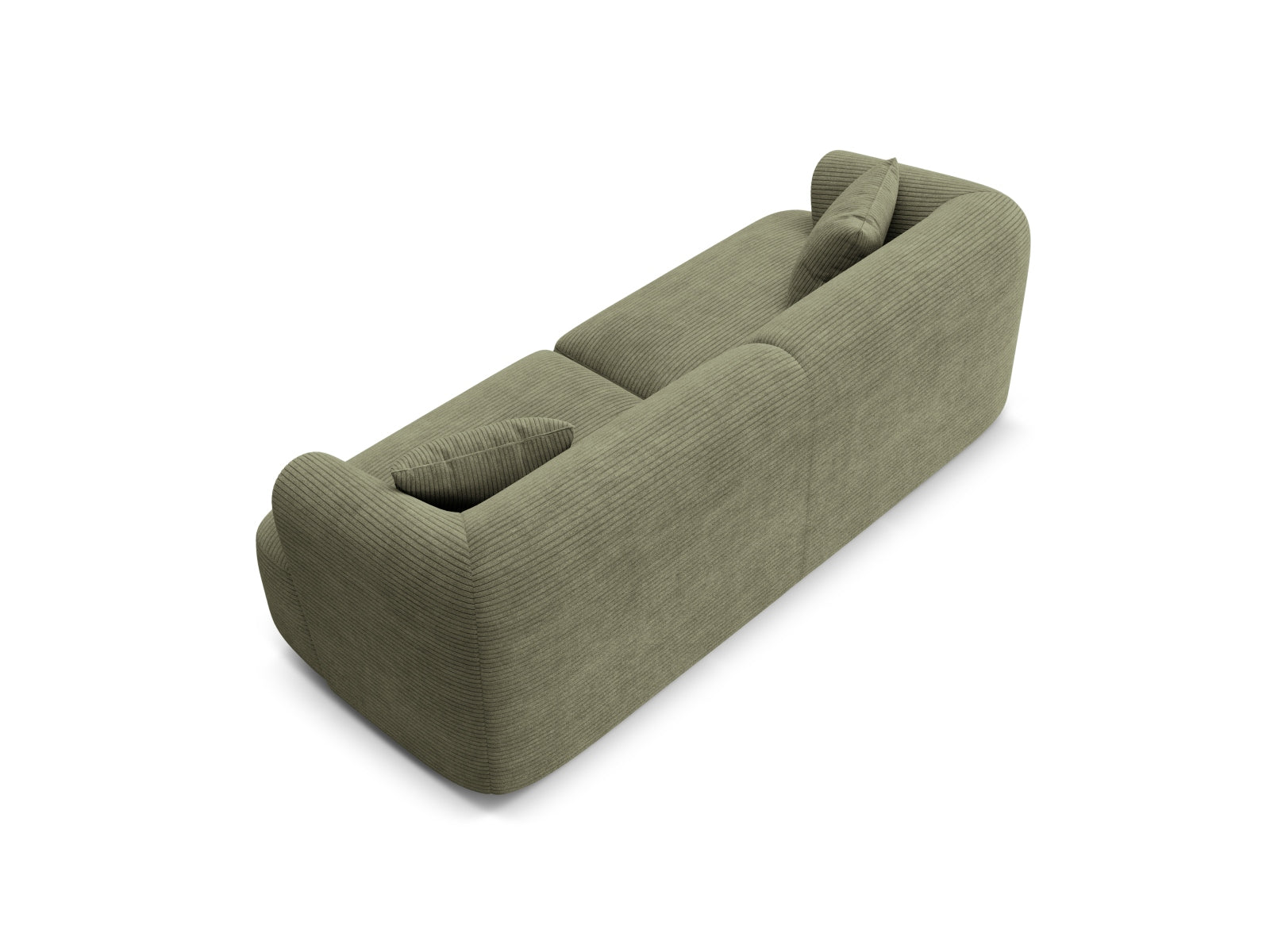 Modulares 3-Sitzer Sofa Campi in edlem Moosgrün, perfekt für moderne Wohnkonzepte und gemütliche Stunden.