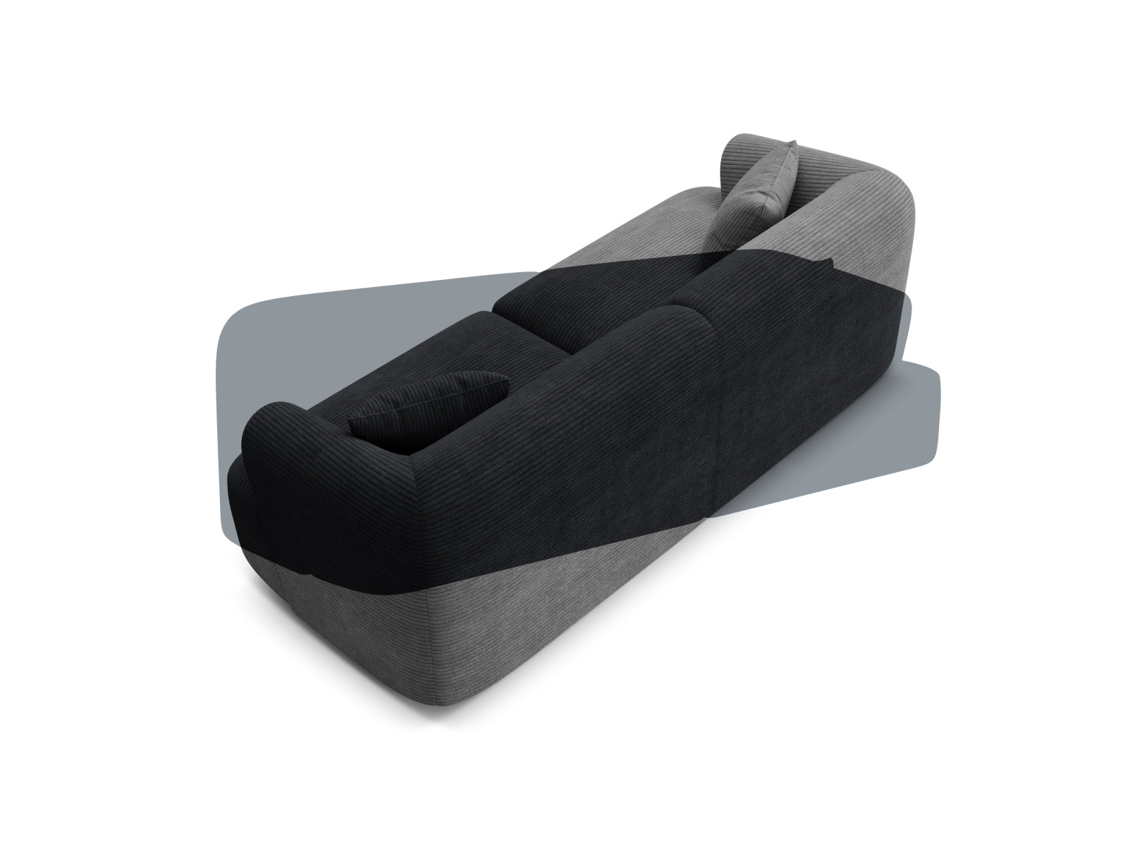 Stilvolles 3-Sitzer Sofa Campi in zeitlosem Schwarz, perfekt für vielseitige Einrichtungsideen und komfortable Wohnatmosphäre.