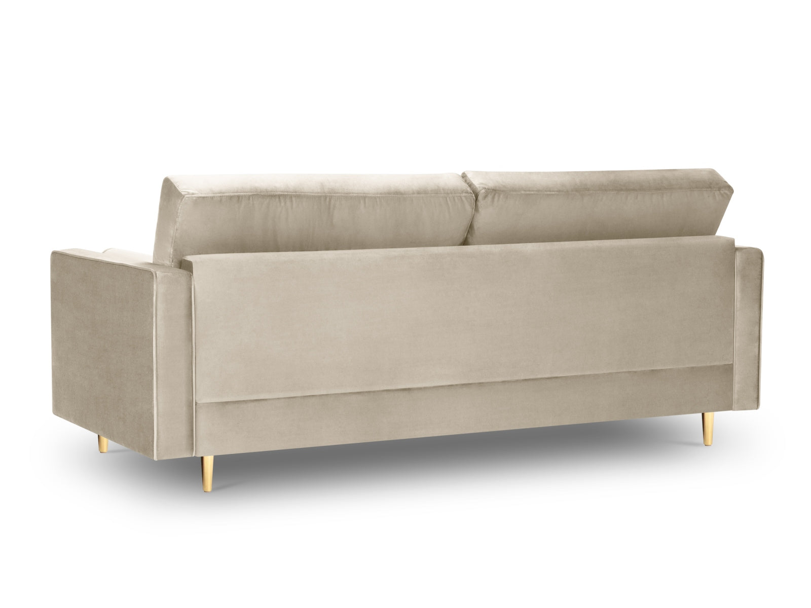 Elegantes 3-Sitzer Sofa Aspen in luxuriösem Dunkelbeige, ideal für moderne Wohnräume, entworfen von Cosmopolitan Design.