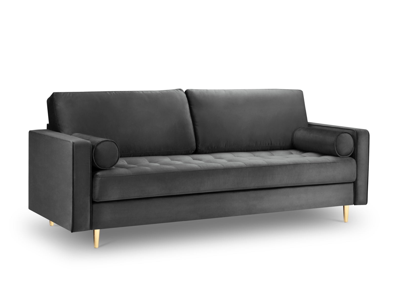 Elegantes 3-Sitzer Sofa Aspen in modernem Dunkelgrau, ideal für stilvolle Wohnzimmer, entworfen von Cosmopolitan Design.