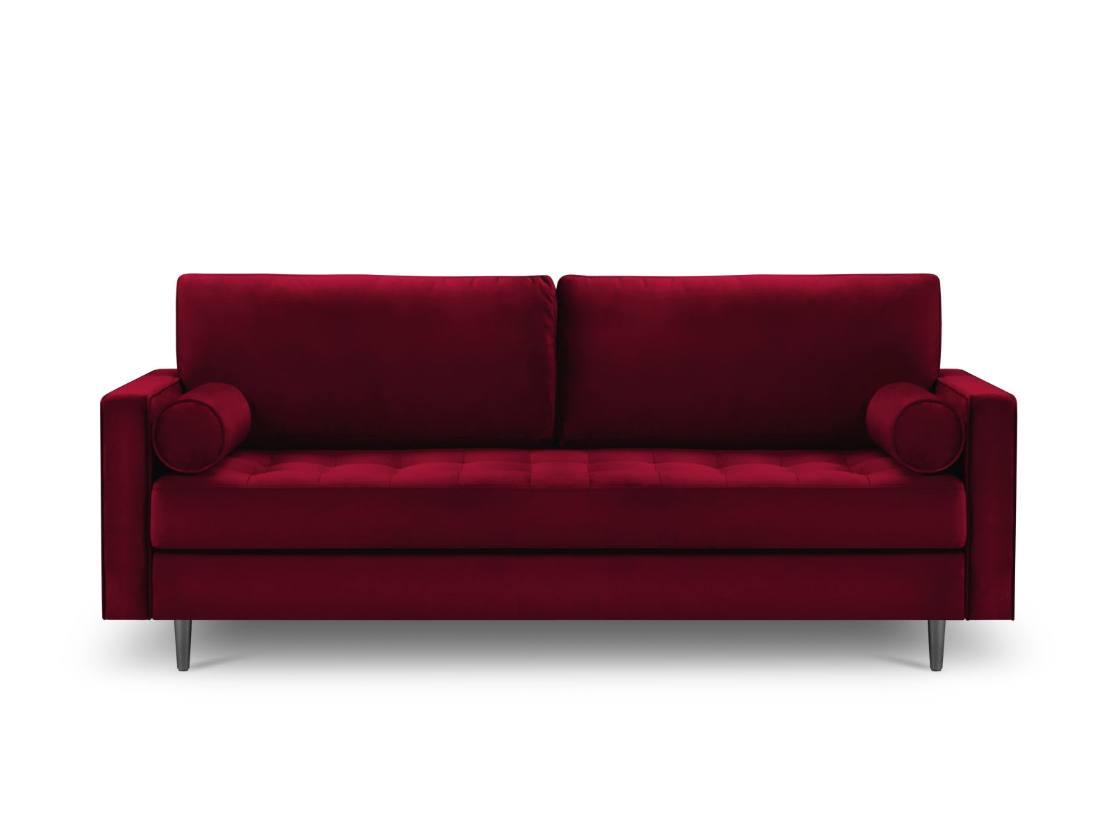 Elegantes 3-Sitzer Sofa Aspen von Cosmopolitan Design in stilvollem Rot, ideal für moderne Wohnräume und gemütliche Abende.