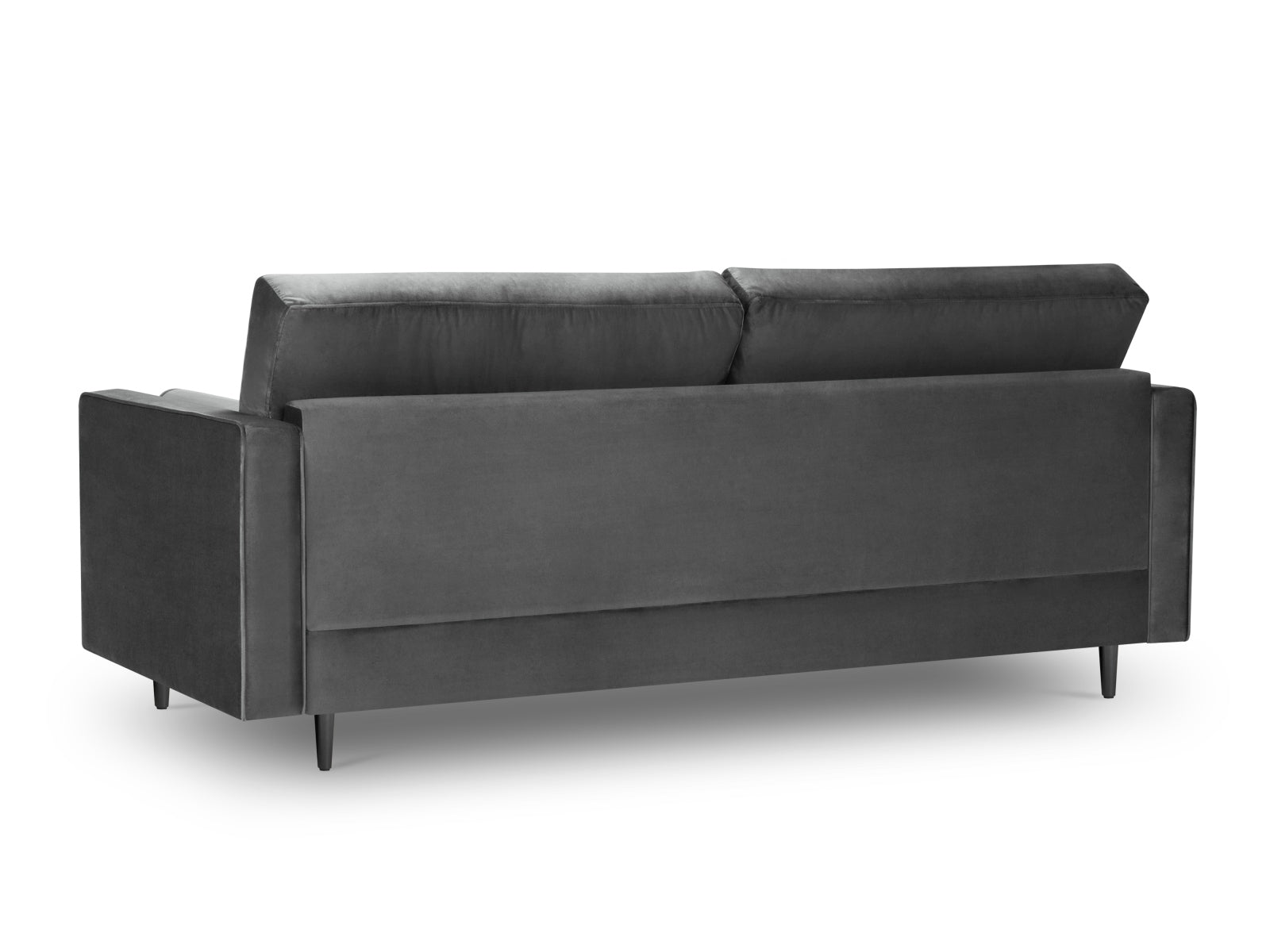 Modernes 3-Sitzer Sofa Aspen in edlem Dunkelgrau, perfekt für stilvolle Wohnräume, entworfen von Cosmopolitan Design.